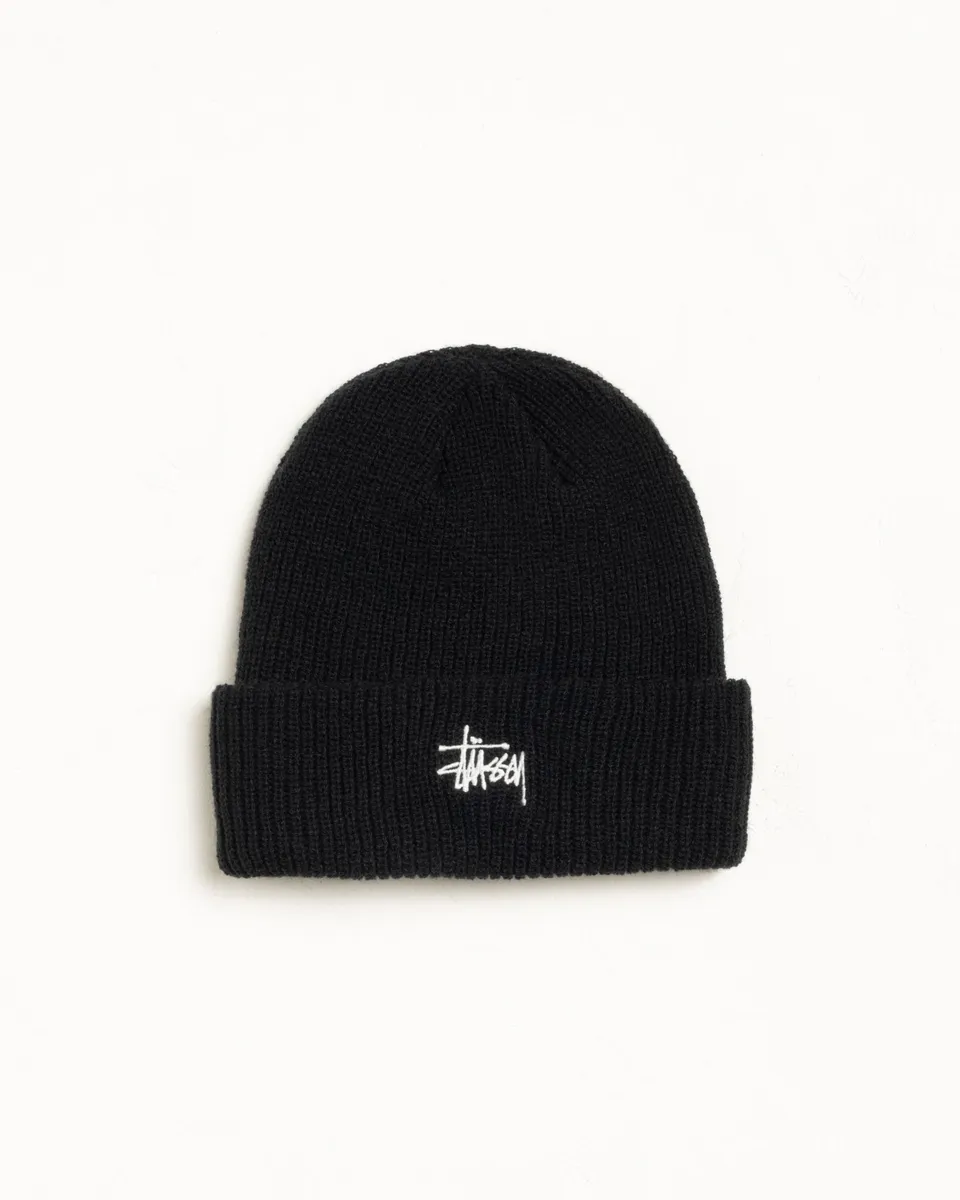 Stussy Basic Cuff Beanie berretto nero acrilico