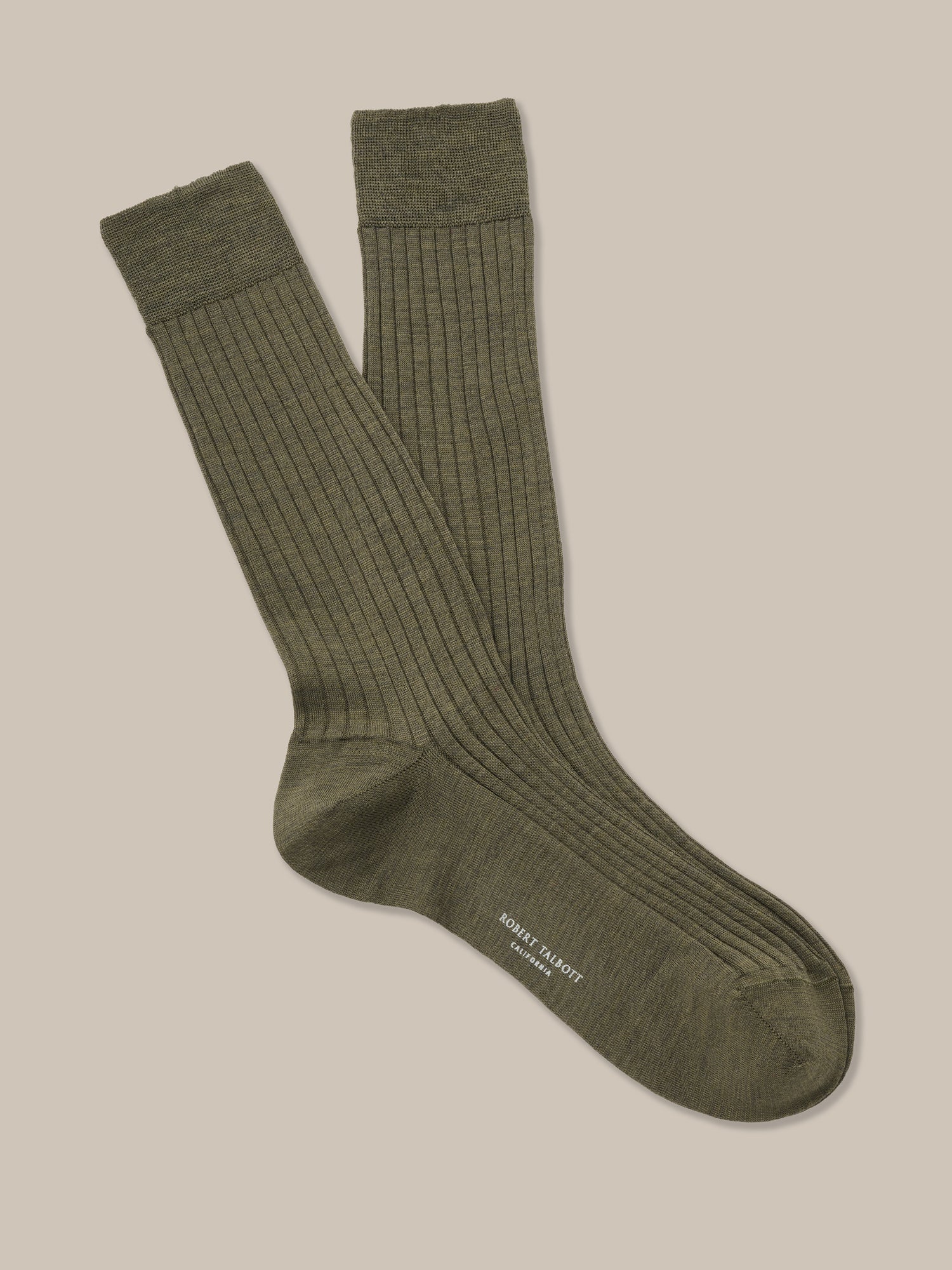 Robert Talbott Henry calzini uomo oliva lana merino