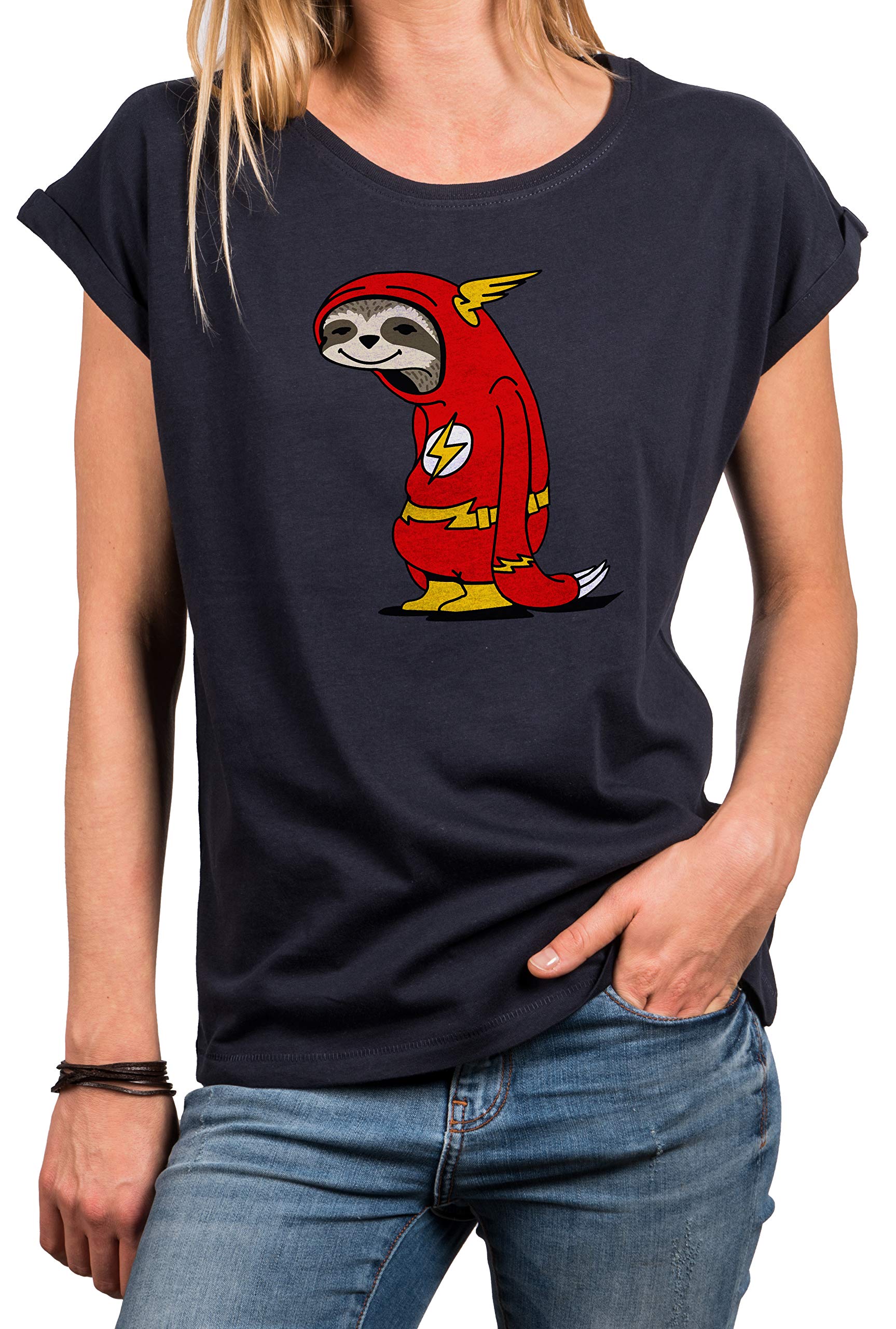MAKAYA Flash Bradipo Sloth T-Shirt Donna M Cotone