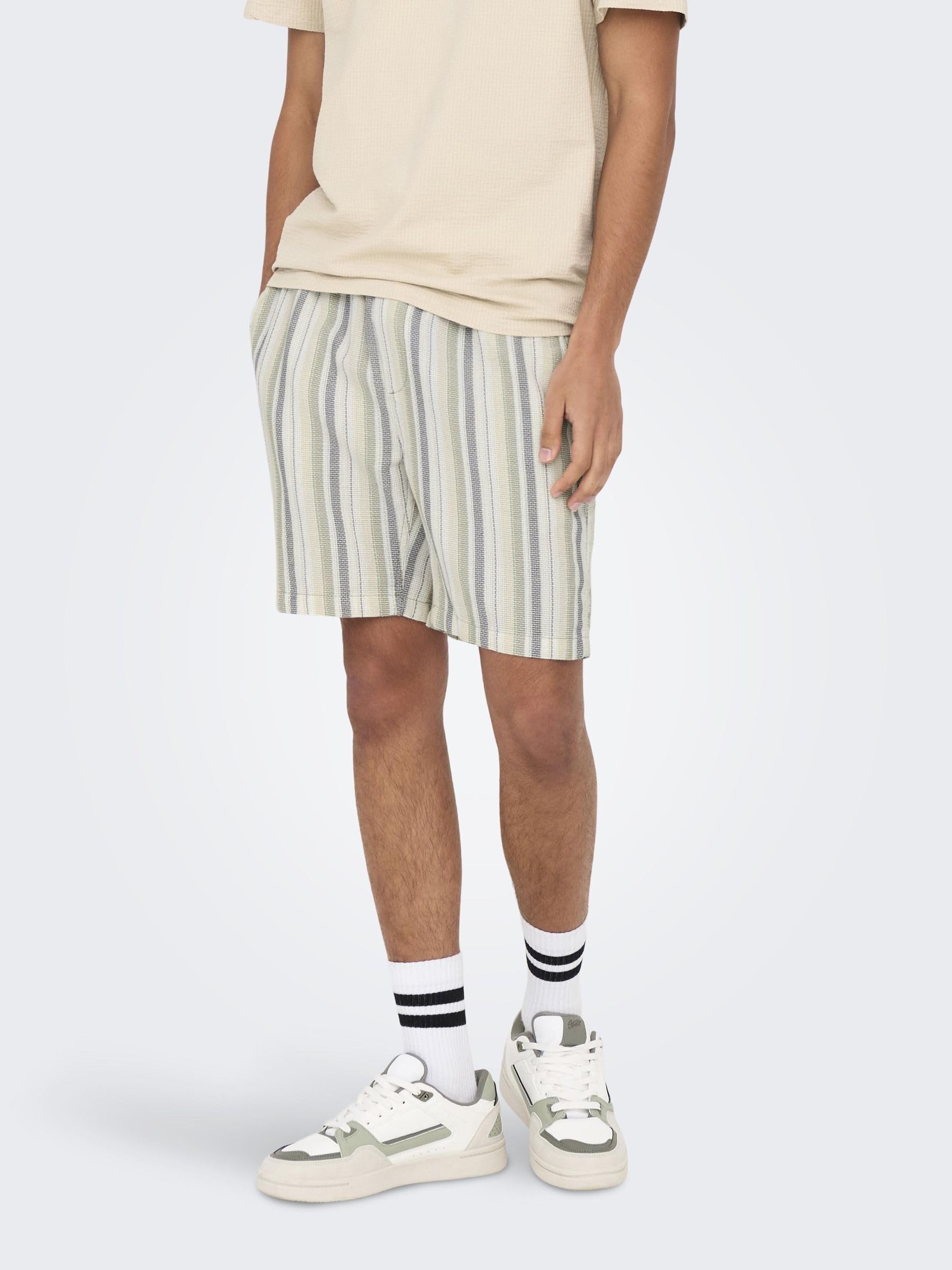 ONLY & SONS Onstrev Regular Fit Shorts Uomo M Vita Media