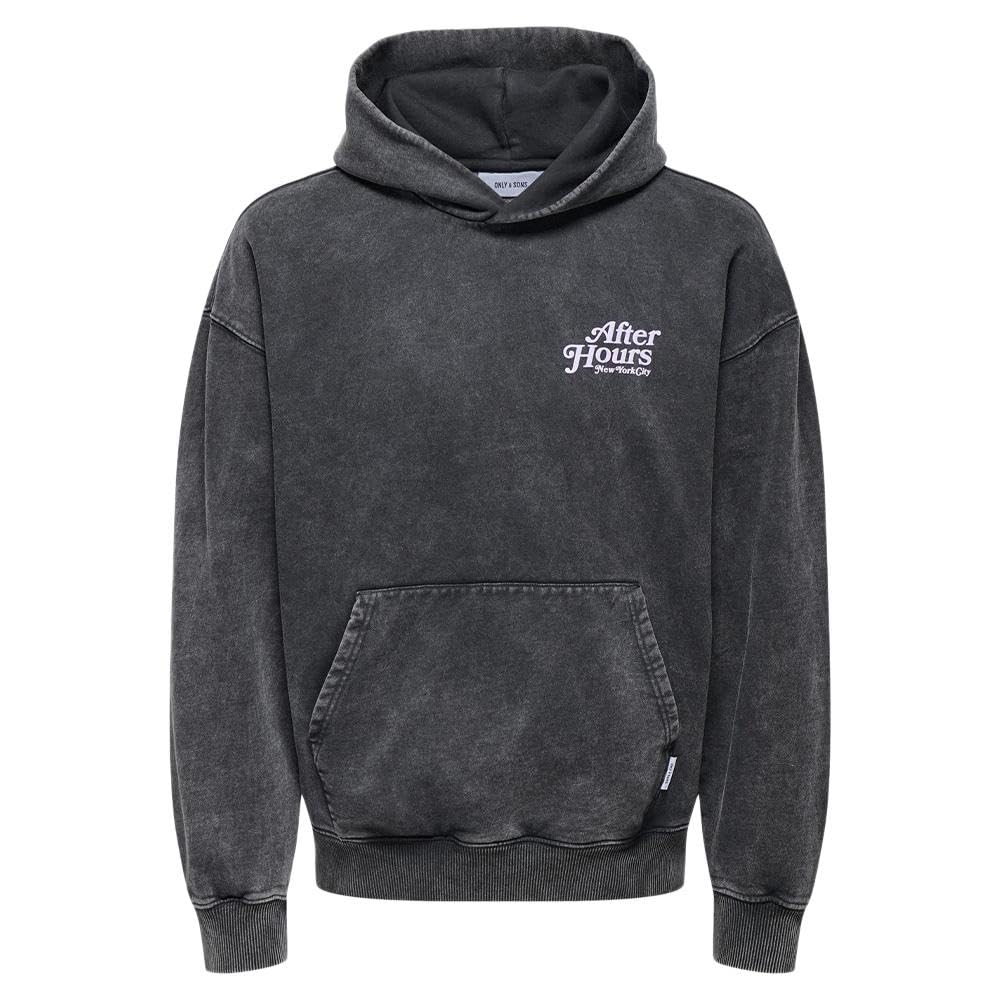 ONLY & SONS Buck Felpa Cappuccio Uomo Grigia XL