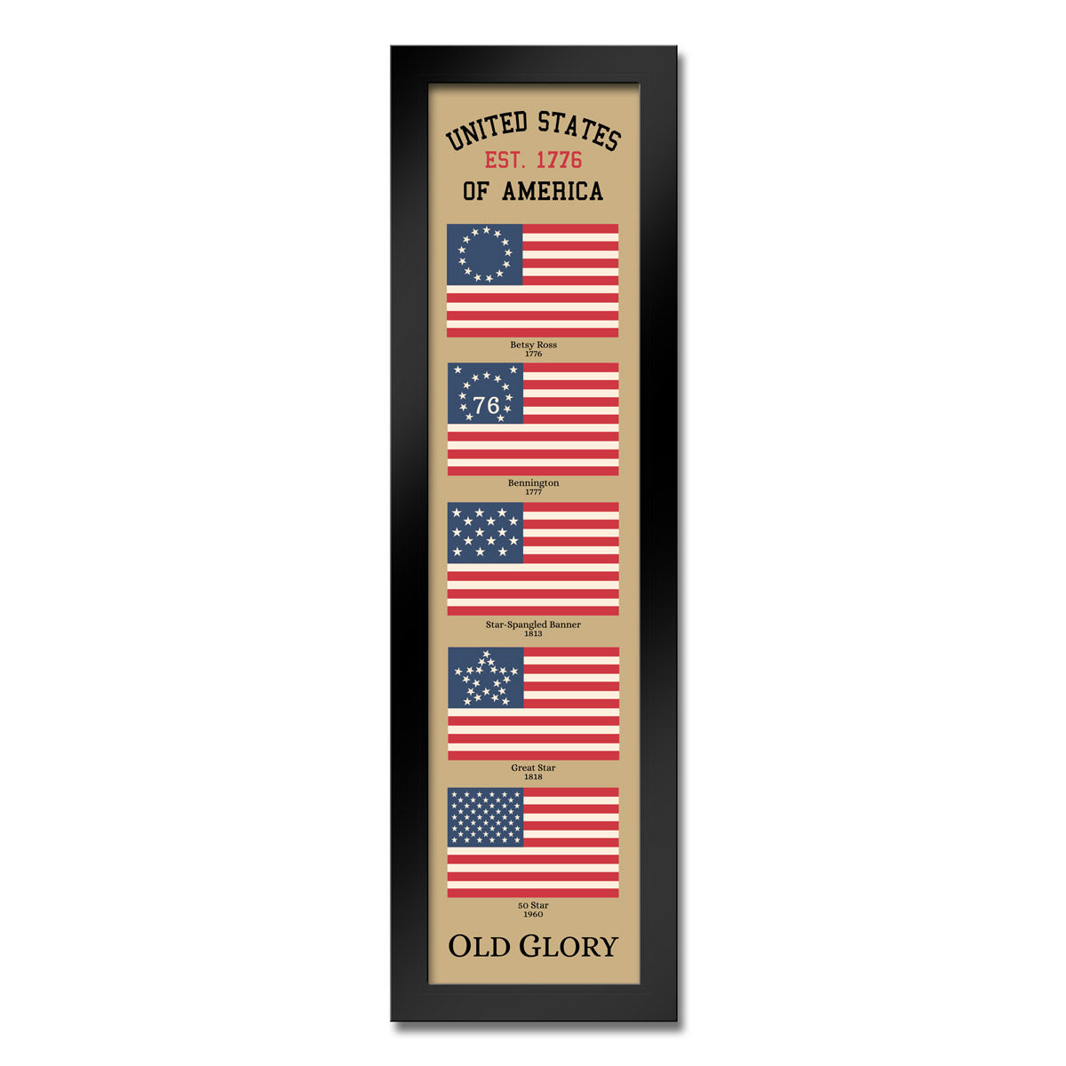 7.62 Design Old Glory Heritage Quadro Bandiera USA 30x91 cm