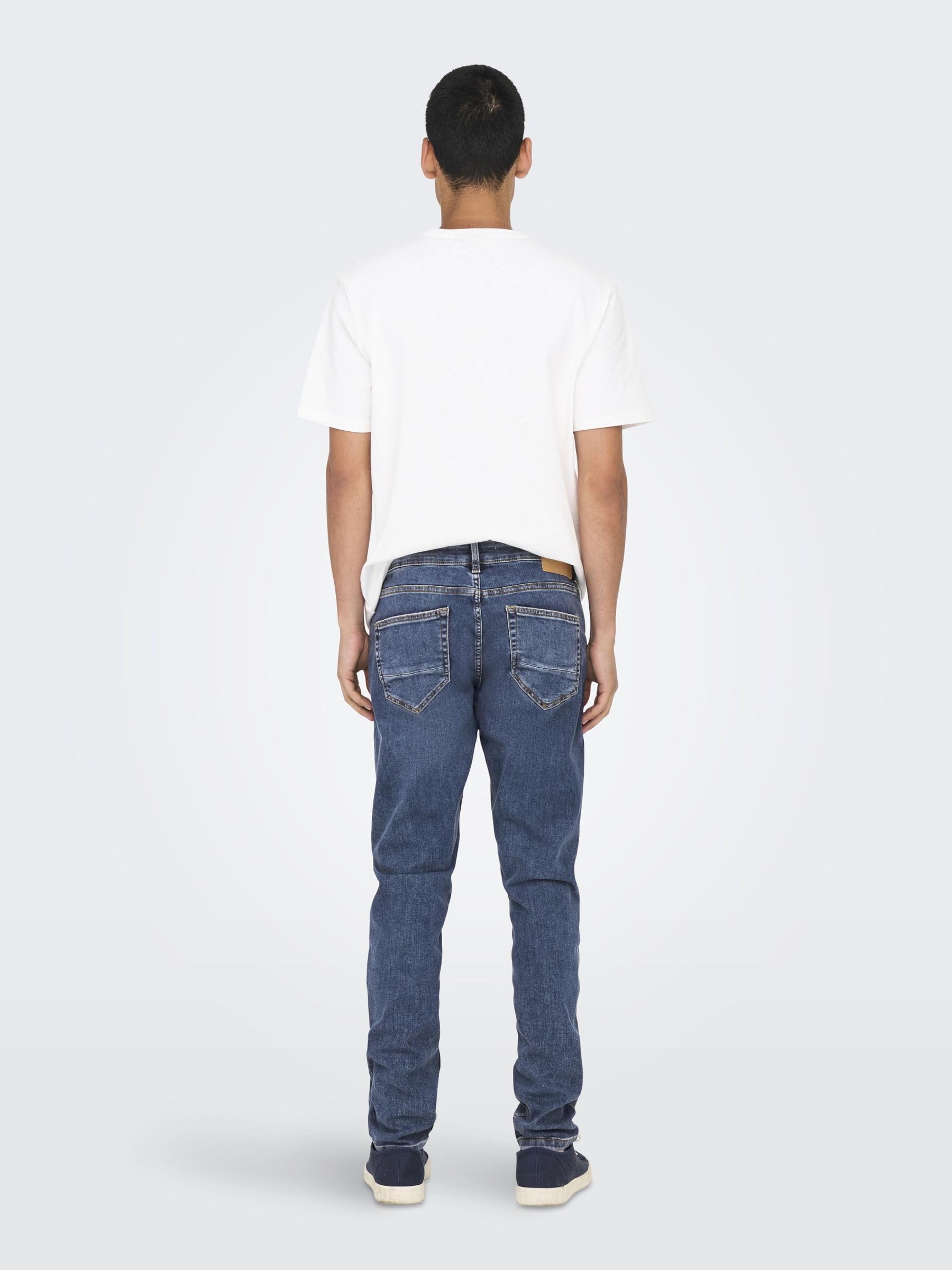 ONLY & SONS WARP Skinny Jeans uomo 28W/32L blu denim