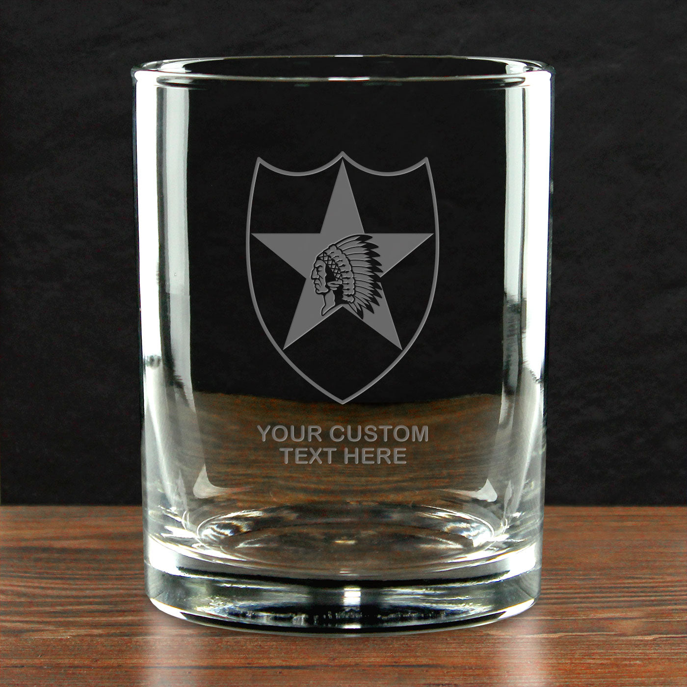 7.62 Design Bicchiere Whisky Army Logo 14oz Vetro Inciso