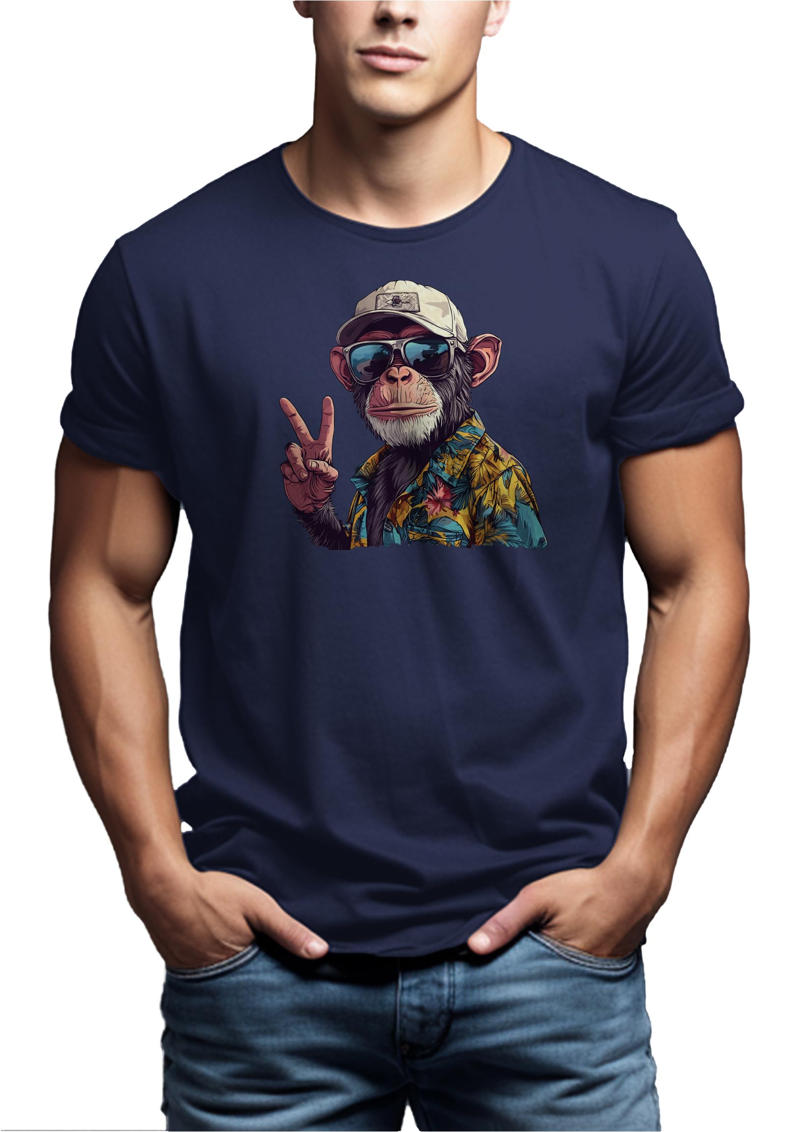 MAKAYA Monkey maglietta uomo XXL 100% cotone scimmia