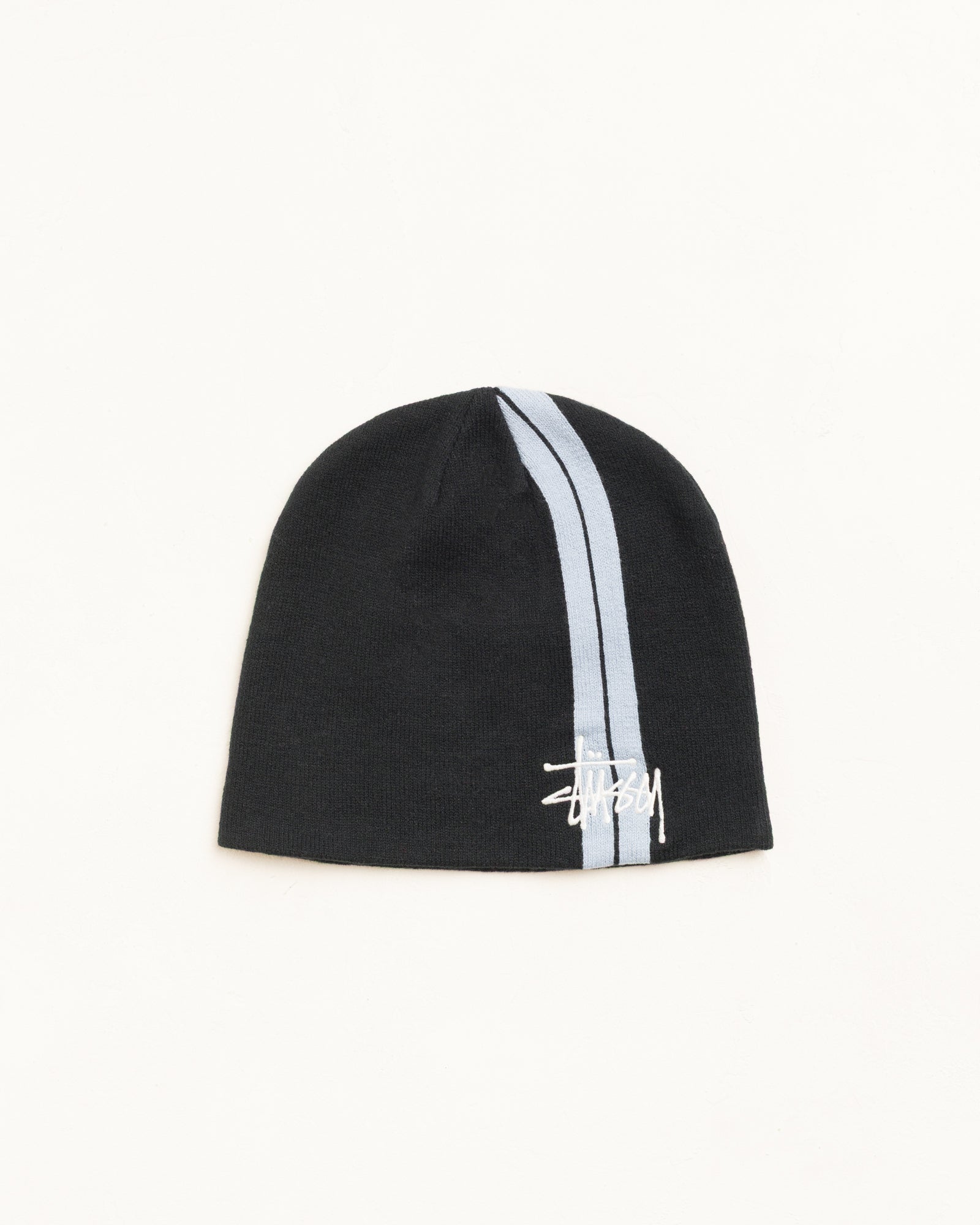Stussy Double Stripe Skullcap beanie Black acrilico