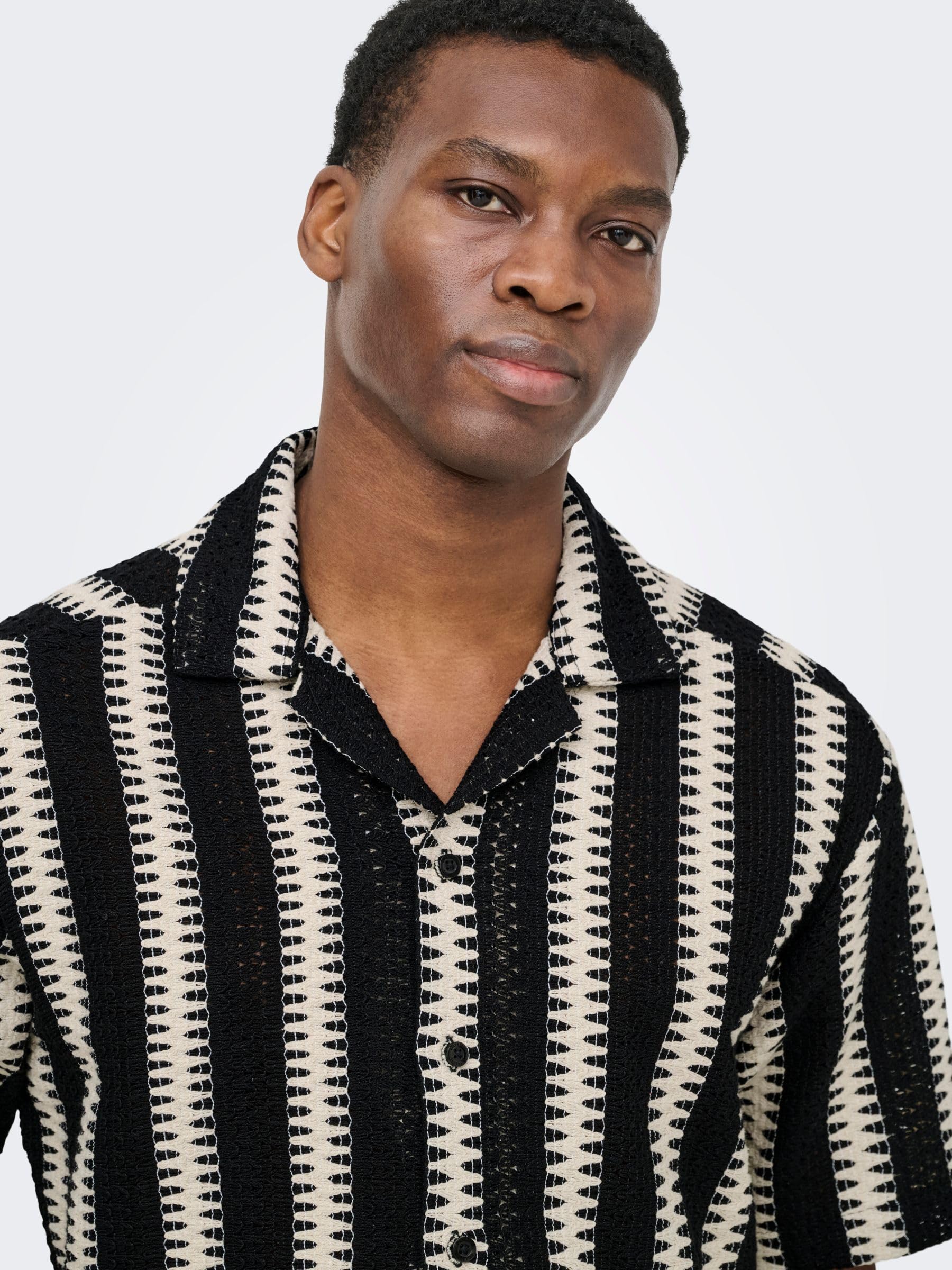 Only & Sons Onsdani Crochet Camicia Uomo XS Nero