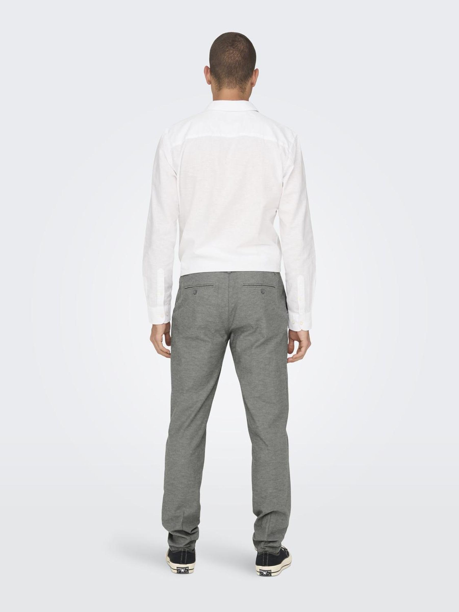Only & Sons Onsmark pantaloni uomo 36W/32L gessato grigio