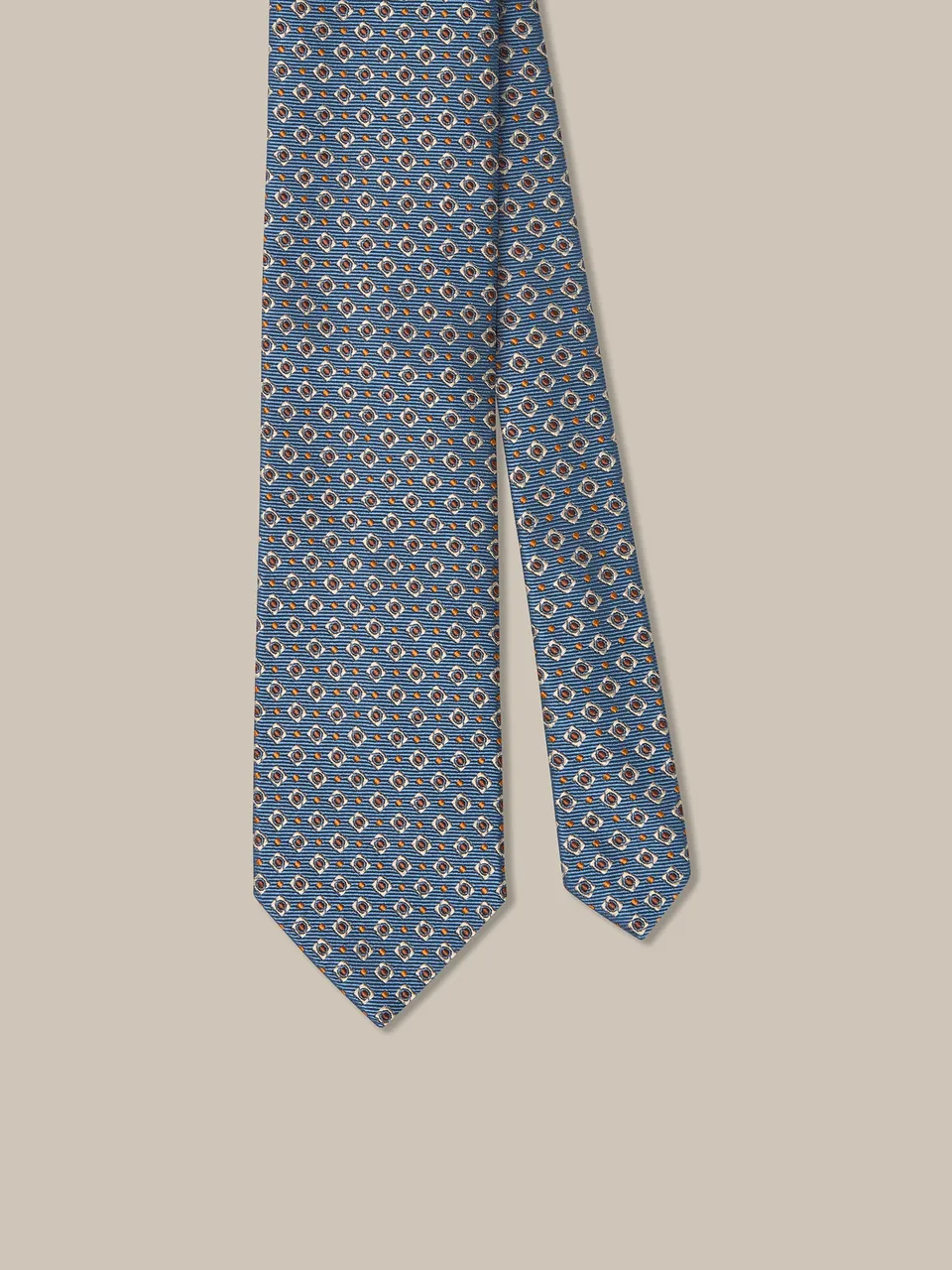 Robert Talbott Geo Neat cravatta seta blu REG