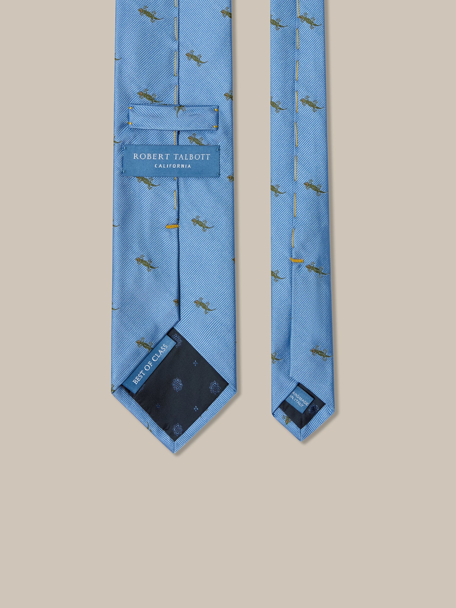 Robert Talbott Robert Cravatta seta Legacy Blue motivo Newt