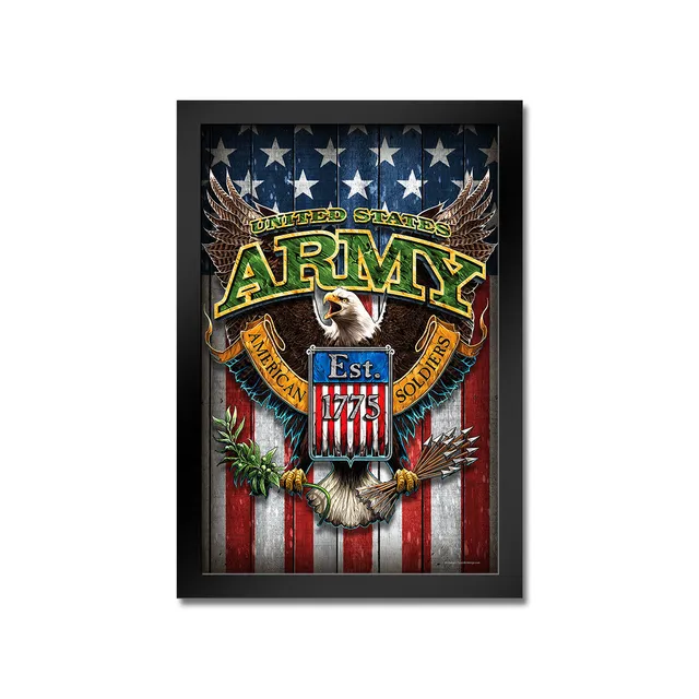 7.62 Design Home Fighting Eagle Stampa Incorniciata 14x20 Army