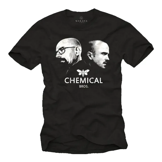 MAKAYA Heisenberg Pinkman T-Shirt Uomo Nera M Cotone