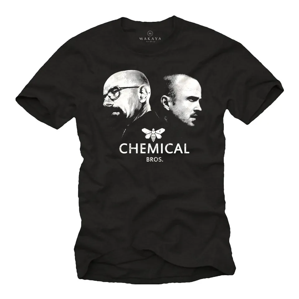 MAKAYA Heisenberg Pinkman T-Shirt Uomo Nera M Cotone