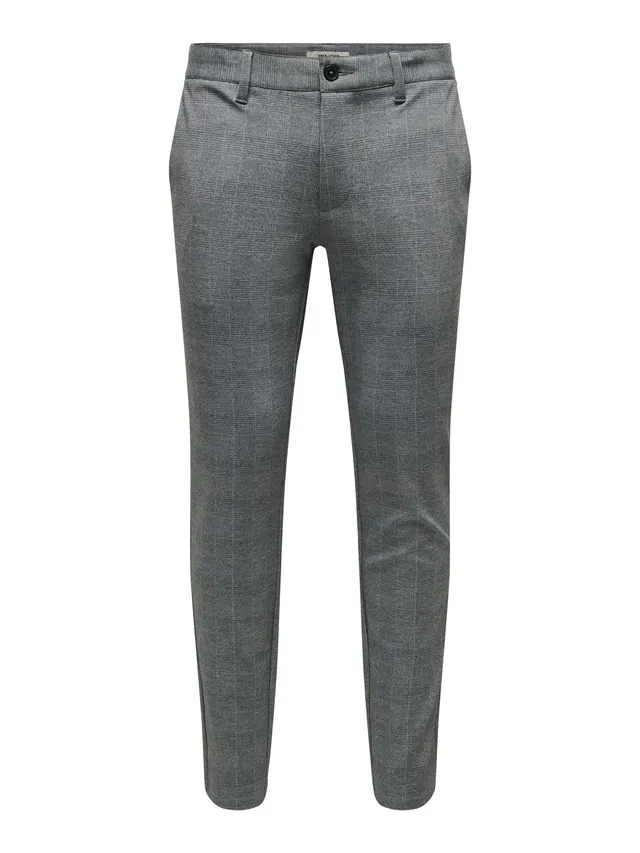 Only & Sons Onsmark Check Pants chino uomo 33W/34L nero