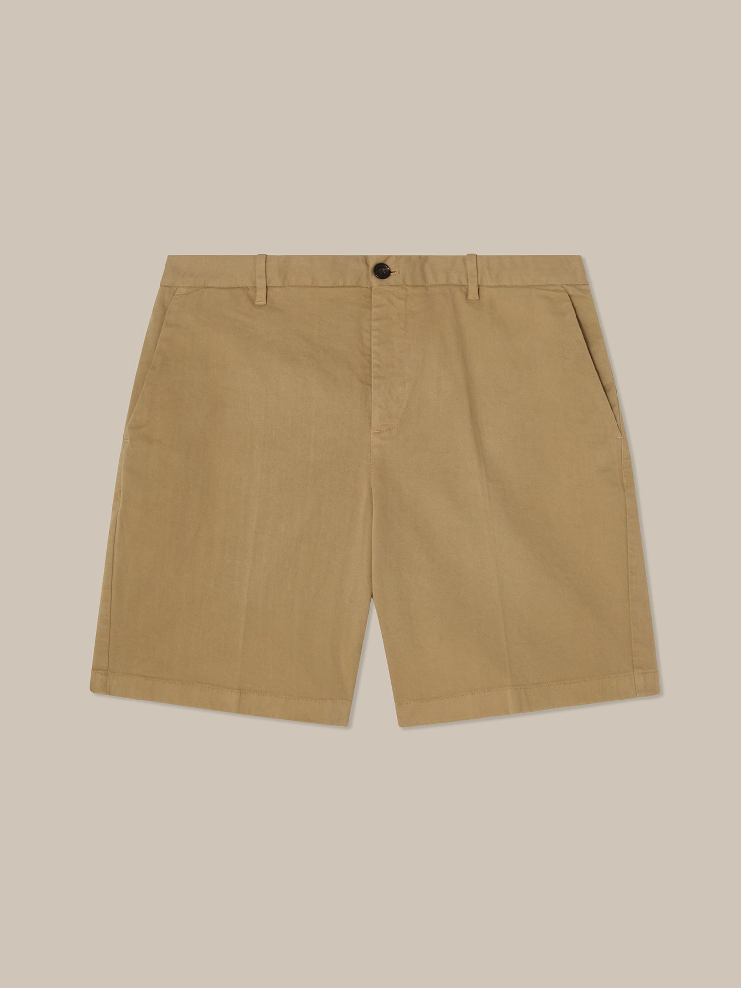 Robert Talbott Draper Shorts Uomo Khaki Twill Elasticizzato