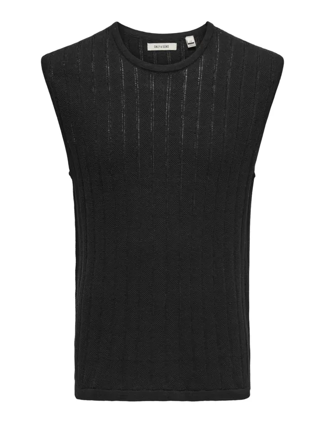 ONLY & SONS Onsklas Gilet Maglia L Nero Cotone