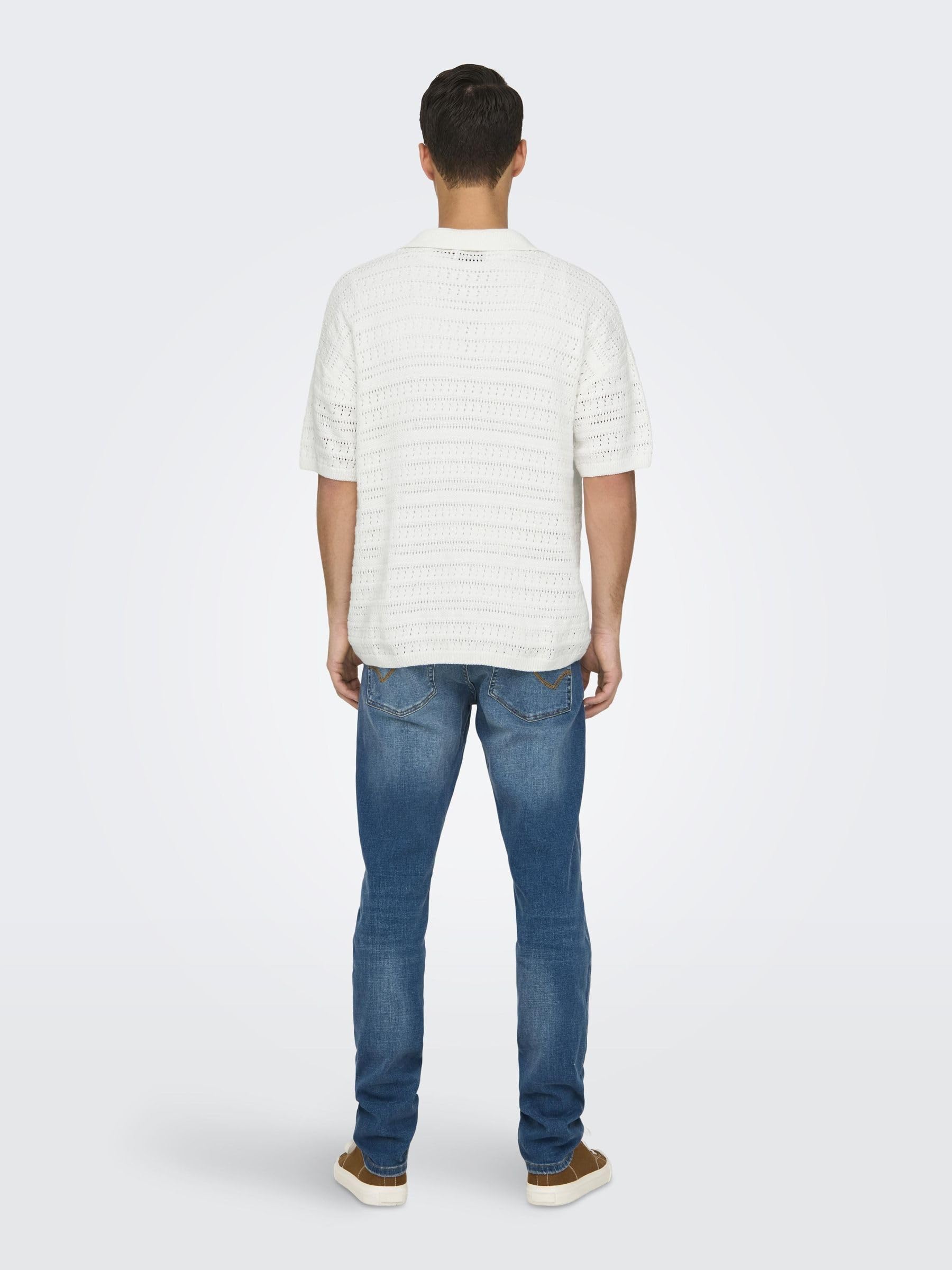 ONLY & SONS Grayson polo knit uomo Cloud Dancer M