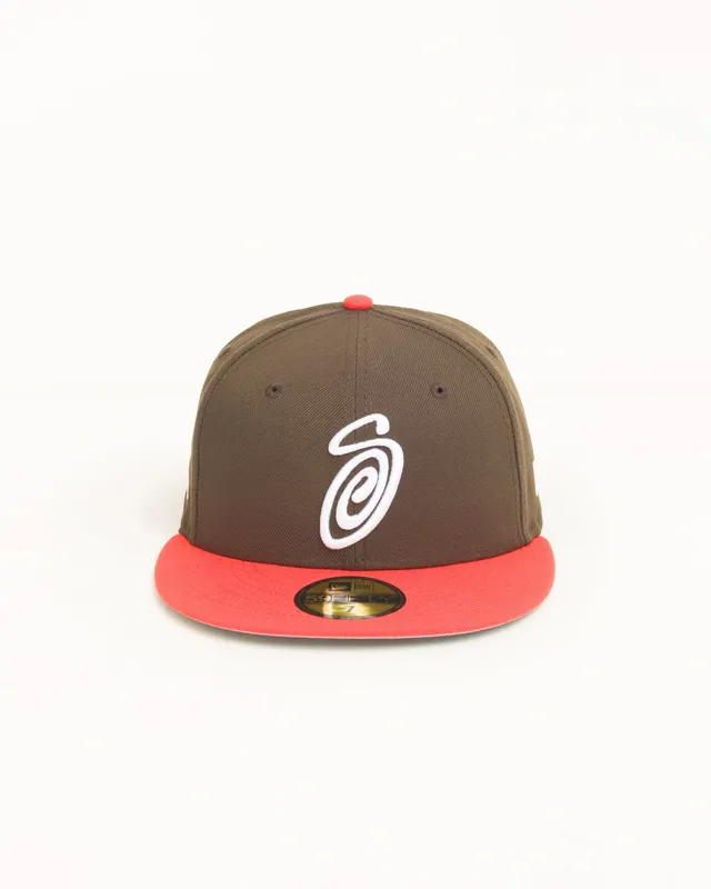 Stussy Headwear 59Fifty Swirly S Cap cappello brown orange
