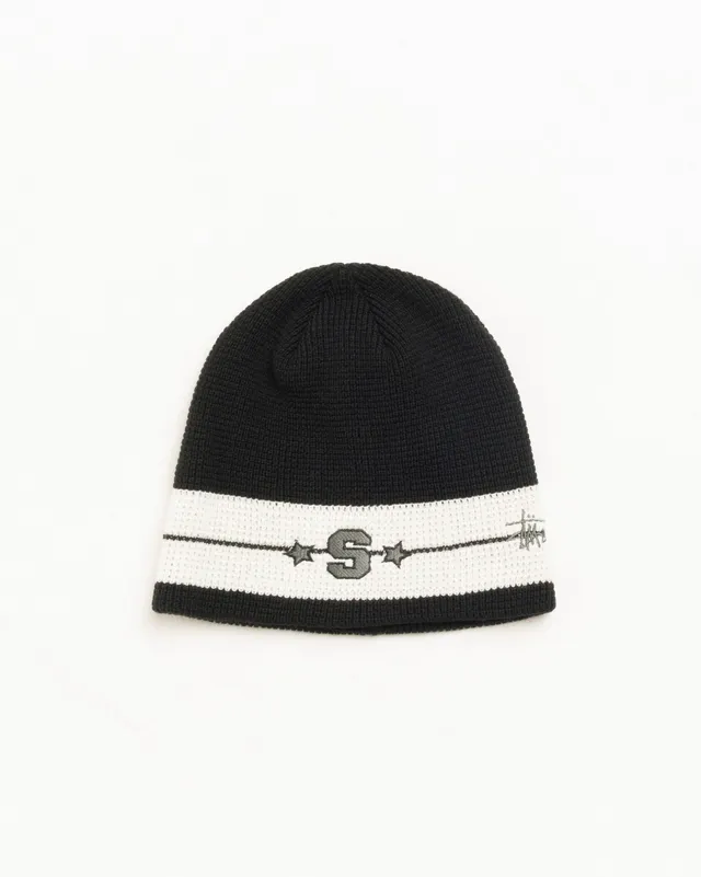 Stussy Varsity Star Skullcap beanie Black acrilico