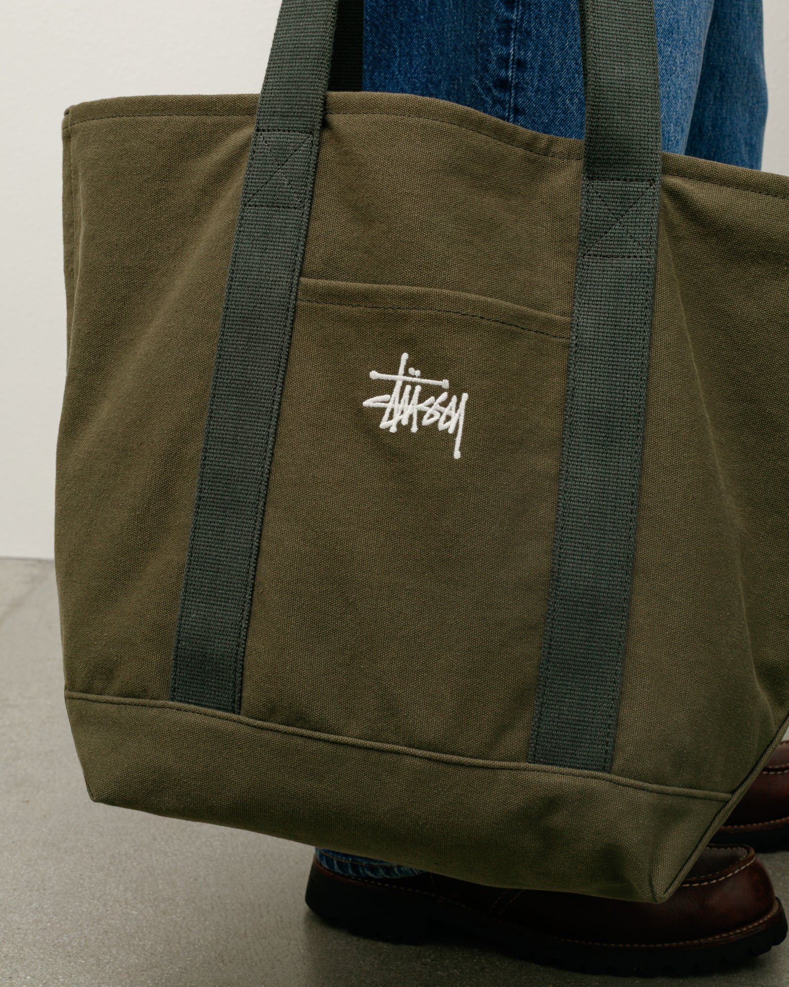 Stussy Accessories Canvas Market borsa Green 46 cm