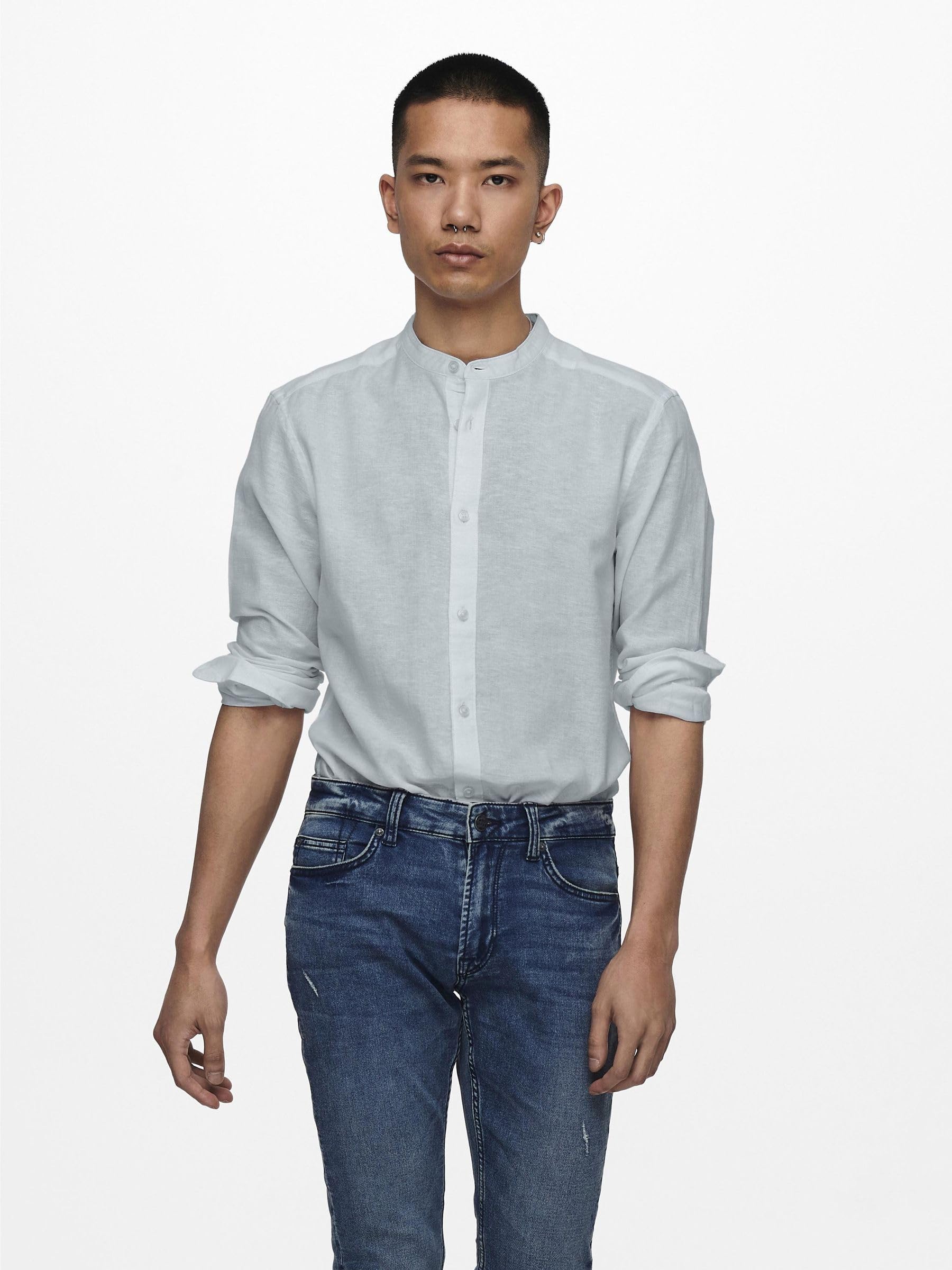 Only & Sons Onscaiden camicia melange blu taglia XXL