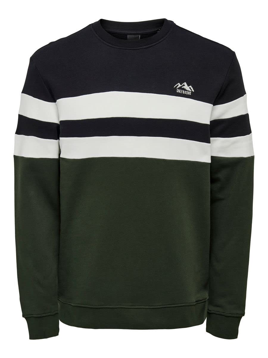Only & Sons felpa uomo S grigio chiaro melange cotone