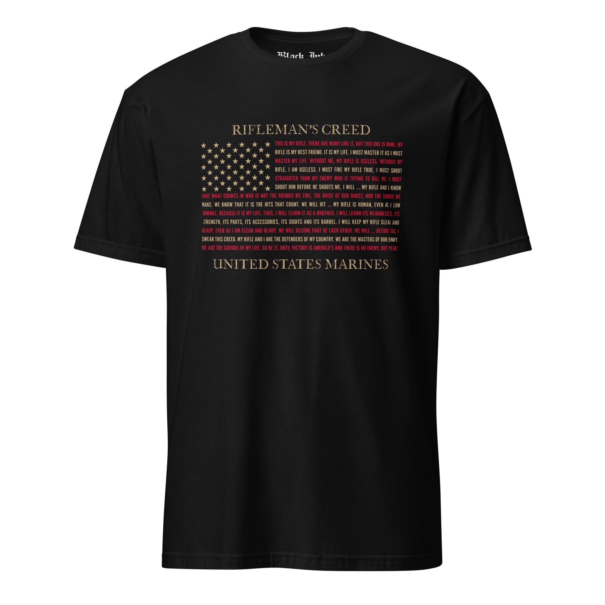 7.62 Design T-Shirts maglietta USMC Rifleman Creed nera cotone