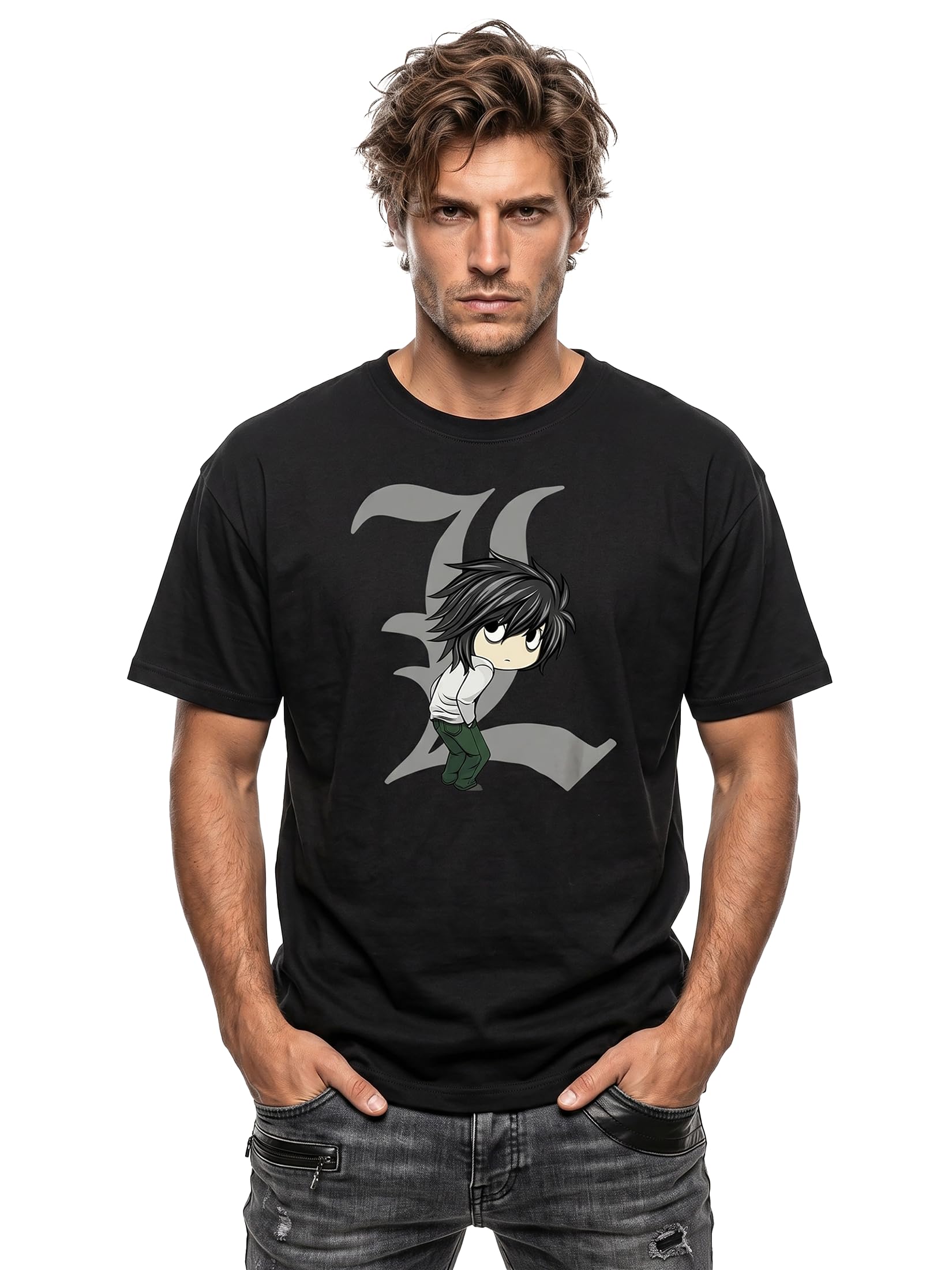 Makaya Death by Ryuk T-Shirt Uomo Nera Cotone Anime