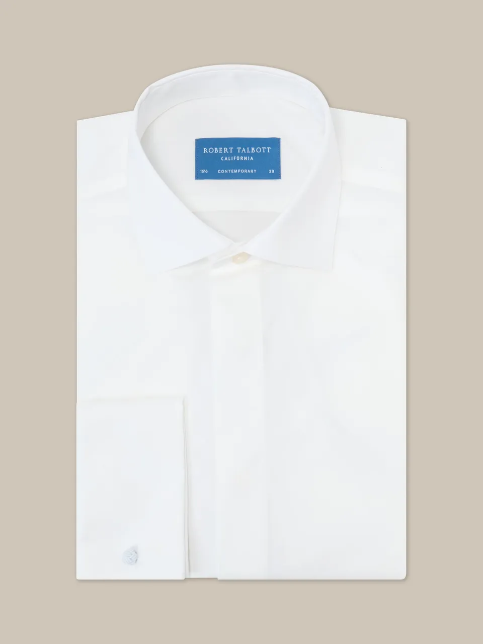 Robert Talbott Reynolds camicia smoking cotone bianca