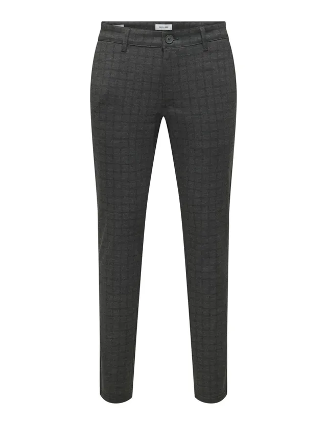 Only & Sons Onsmark Check 020922 pantaloni uomo grigio 32W/32L