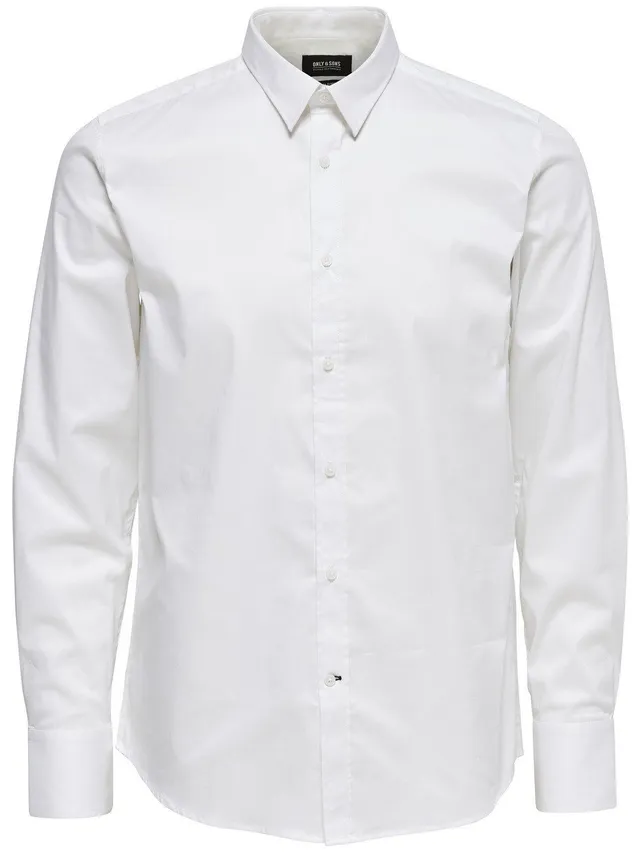 ONLY & SONS Onsalejandro LS Shirt camicia uomo bianca XS slim fit