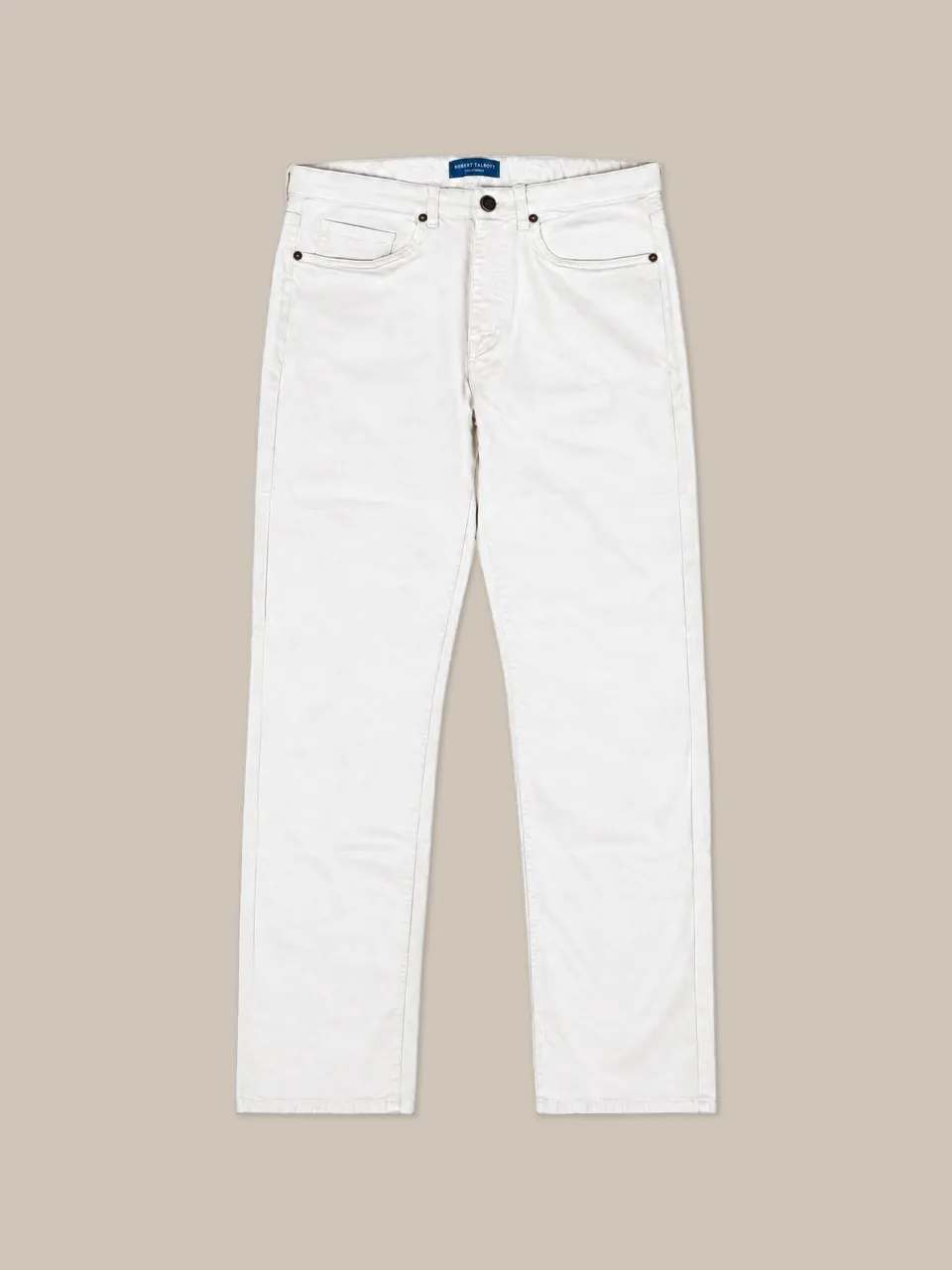 Robert Talbott Pablo Pantaloni Twill Ecru 5 Tasche Stretch