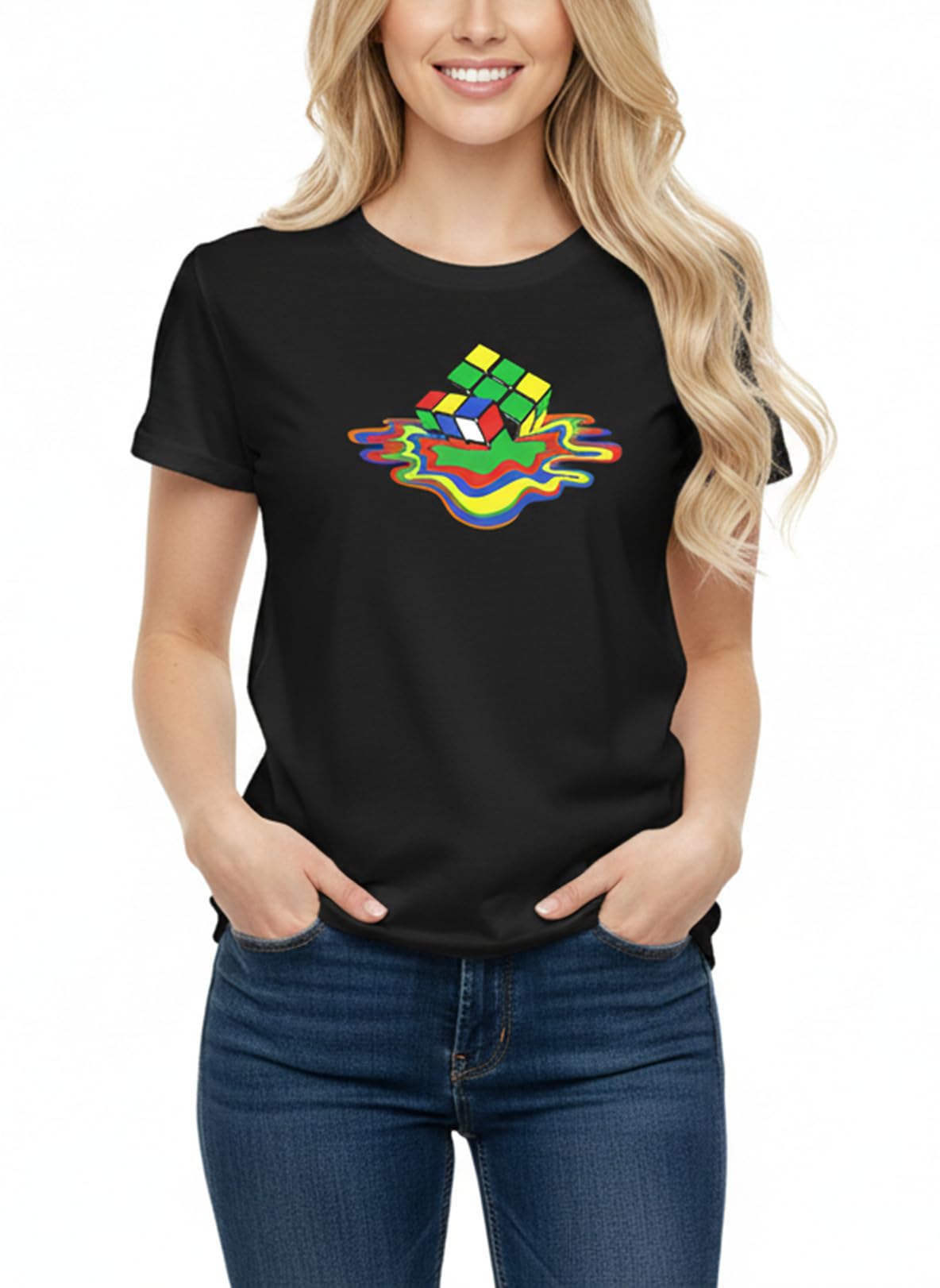 MAKAYA T-Shirt Donna Cube Sheldon maglietta cotone taglia M