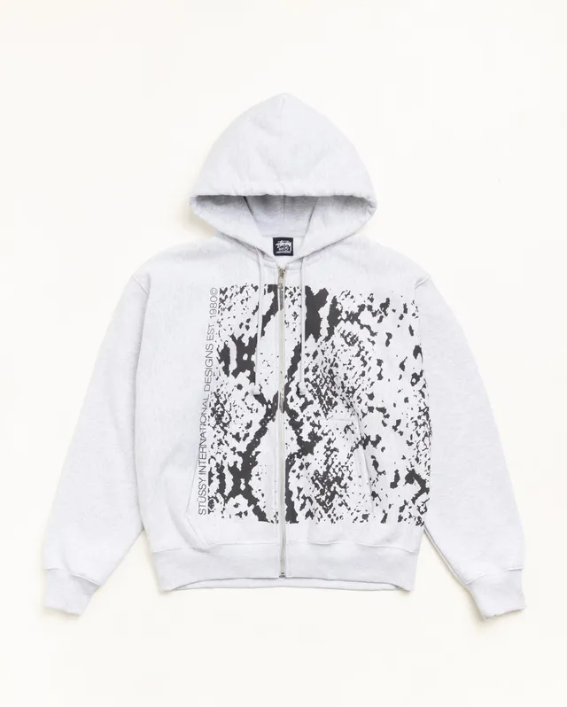 Stussy Snakeskin Zip Felpa Ash Heather 430gsm