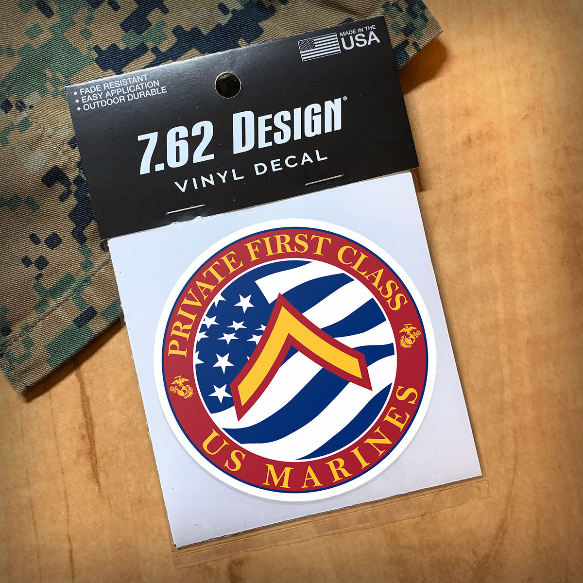 7.62 Design USMC E-2 Private First Class adesivo auto 9 cm