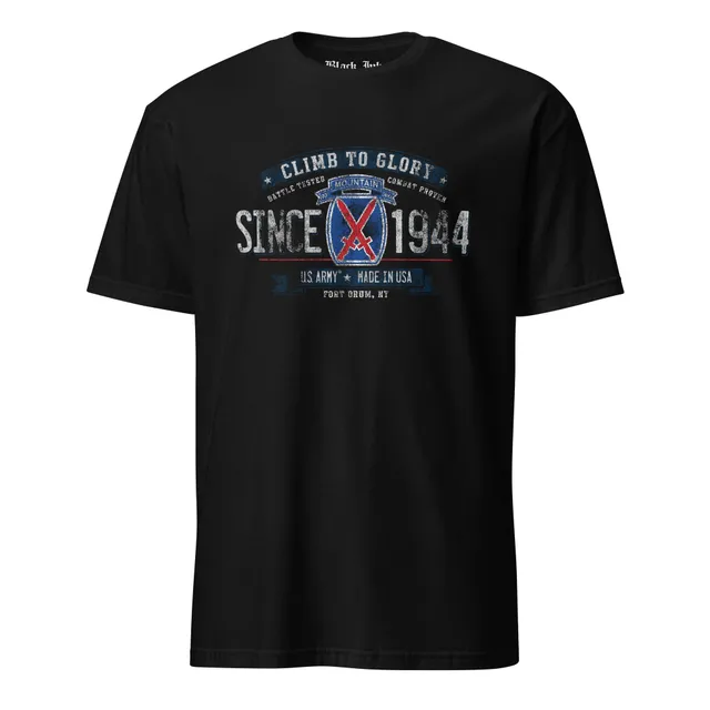 Black Ink 10th Mountain Division Maglietta Nera Cotone XL
