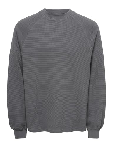 ONLY & SONS Onsverratti Felpa Uomo M Girocollo Waffle Relaxed