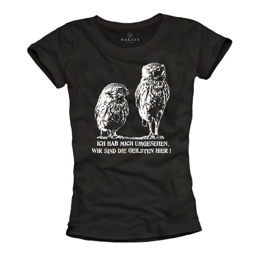 Makaya T-shirt donna L 100% cotone scritta tedesca