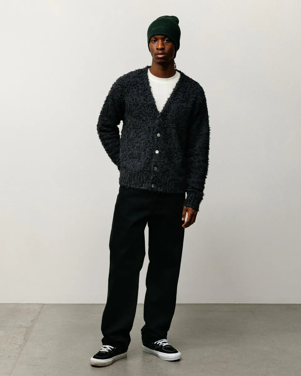 Stussy Textured Cardigan cardigan lana nero