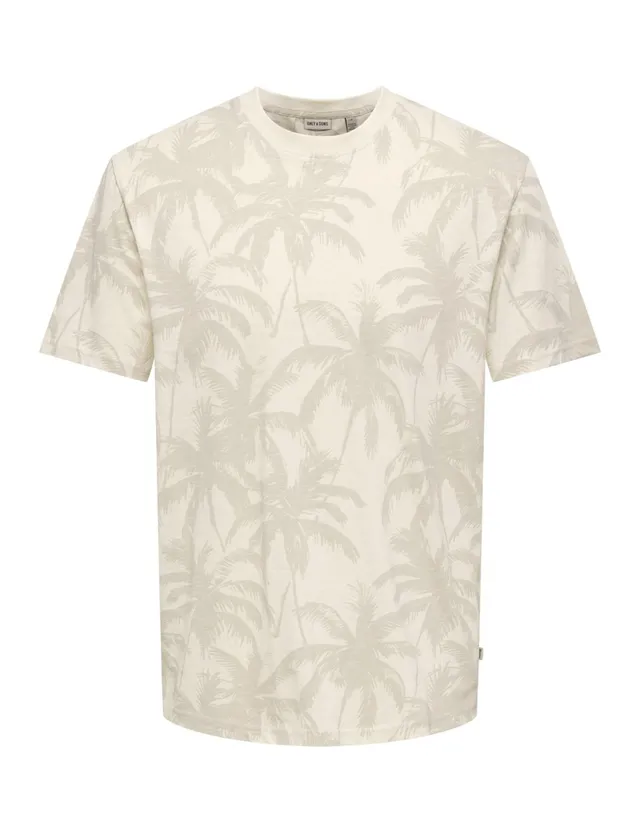ONLY & SONS Onsperry Life Reg Leaf AOP t-shirt uomo fantasia
