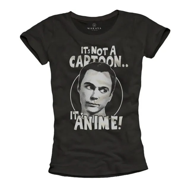 MAKAYA It's Anime T-Shirt donna L nera cotone nerd