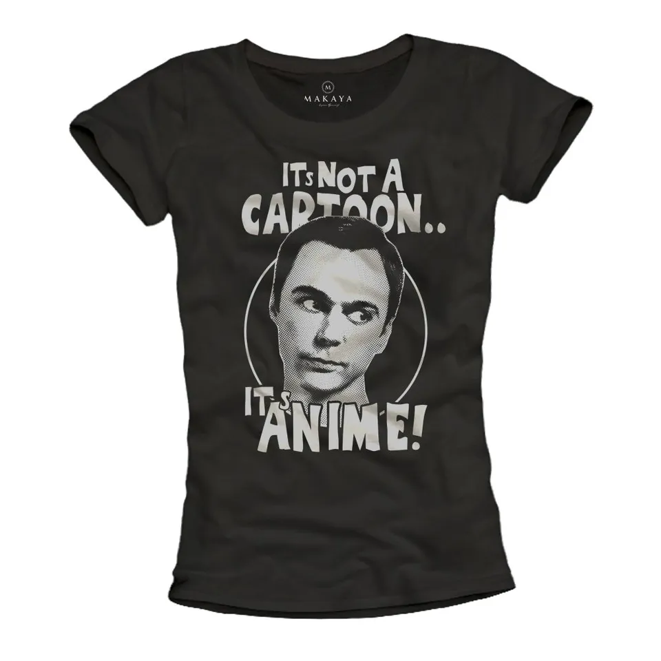 MAKAYA It's Anime T-Shirt donna L nera cotone nerd