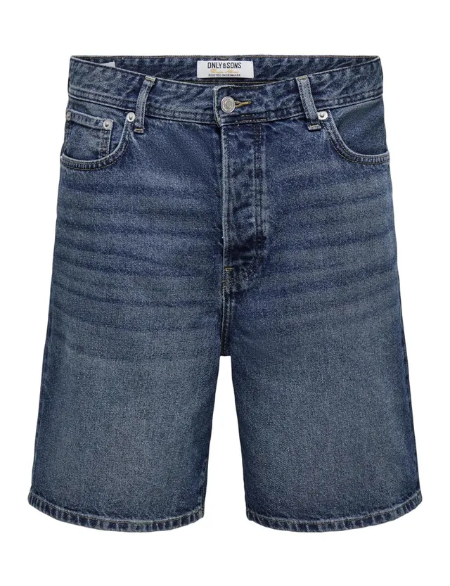 Only & Sons Onsfade Loose Shorts Uomo L Denim Blu