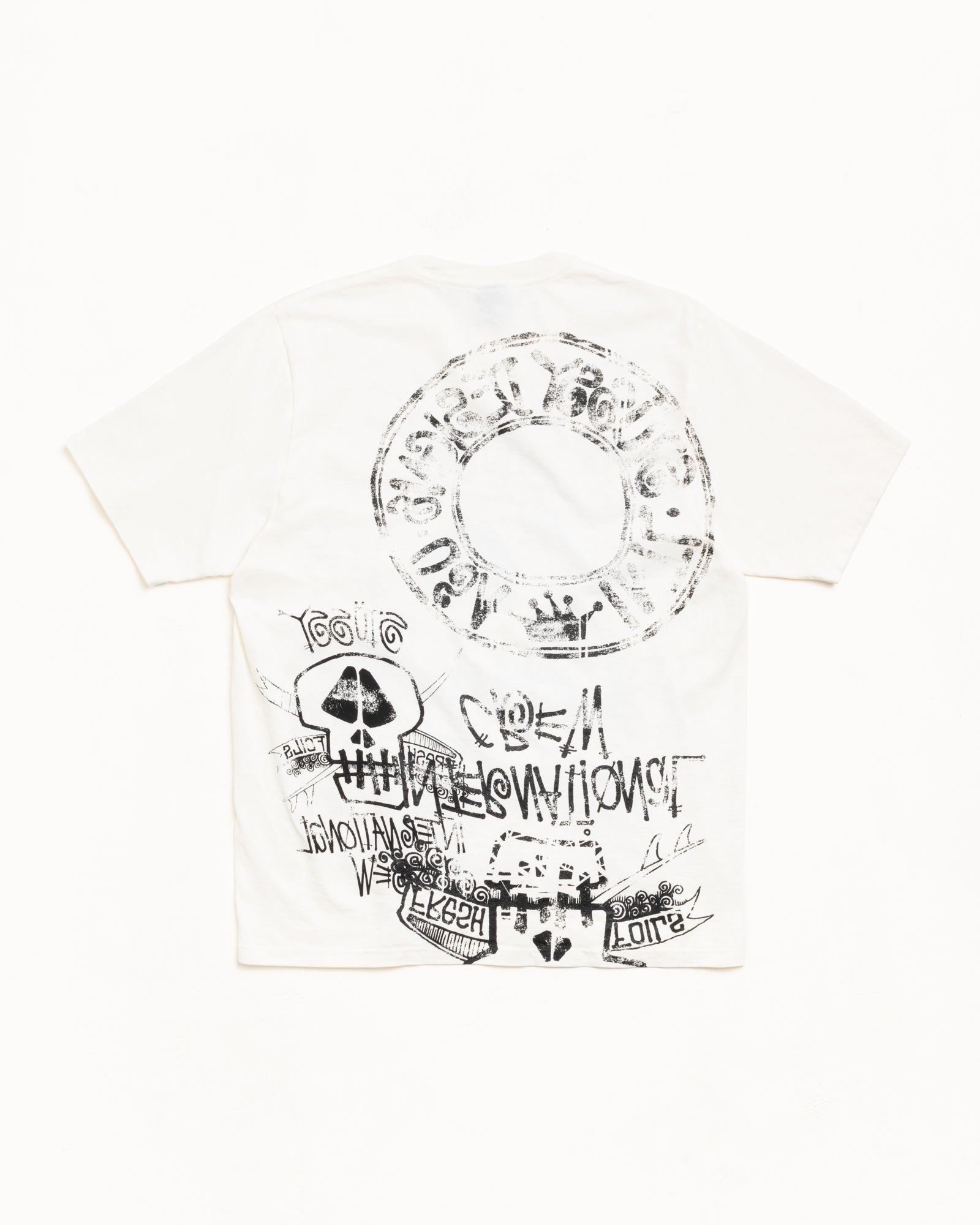 Stussy Skulls Tee Pigment Dyed maglietta beige cotone