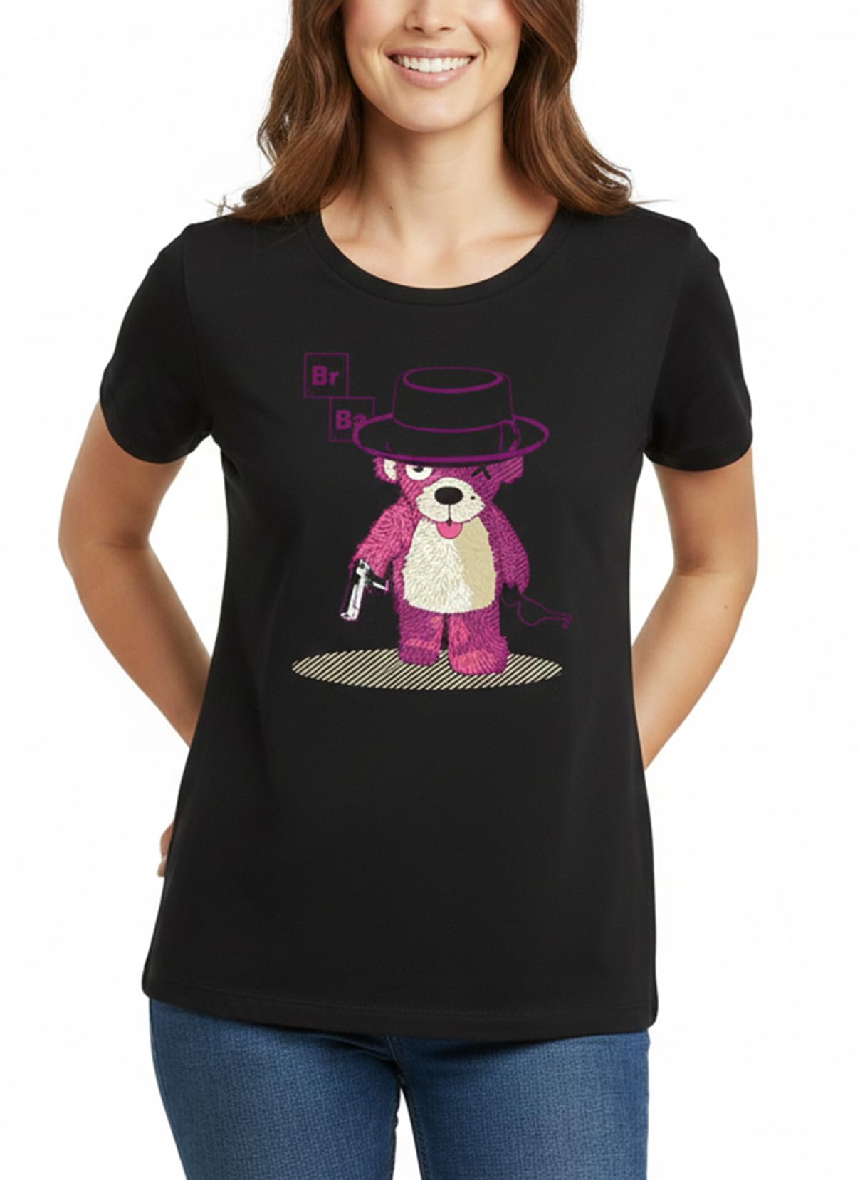 Makaya Teddy t-shirt donna cotone nera S