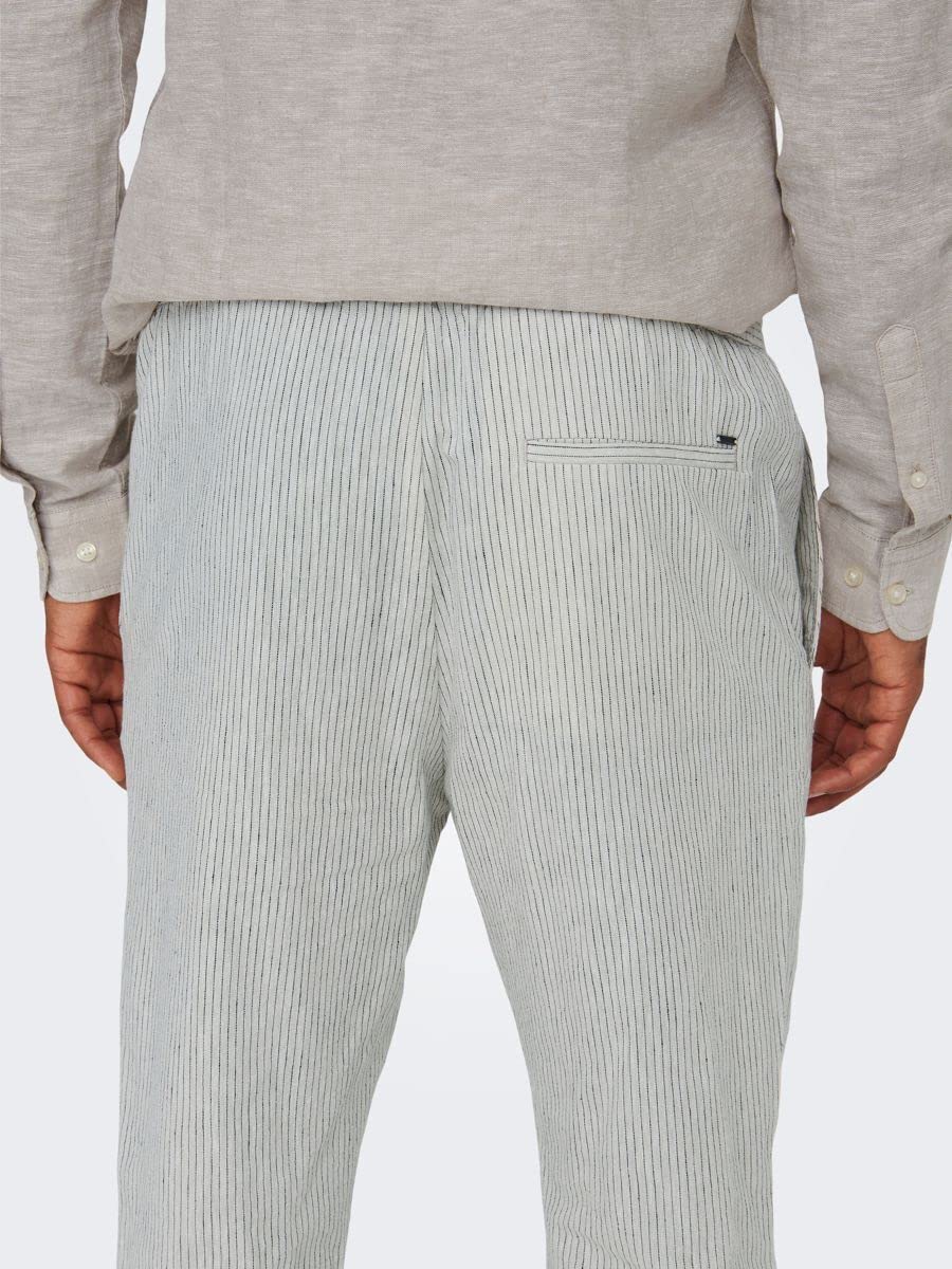 Only & Sons Onslinus Crop Pantaloni Lino Uomo M Teak