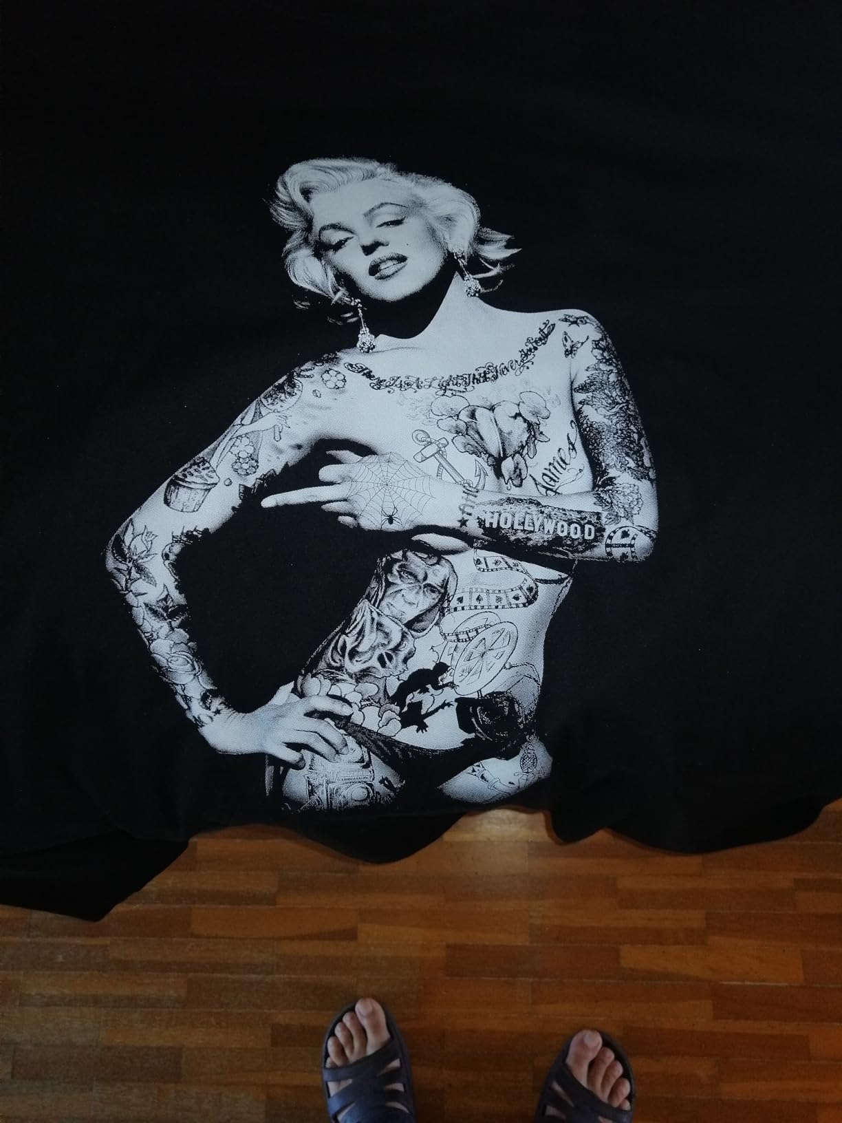 Makaya T-Shirt Donna Tattoo Pin Up Maglietta Blu S Cotone