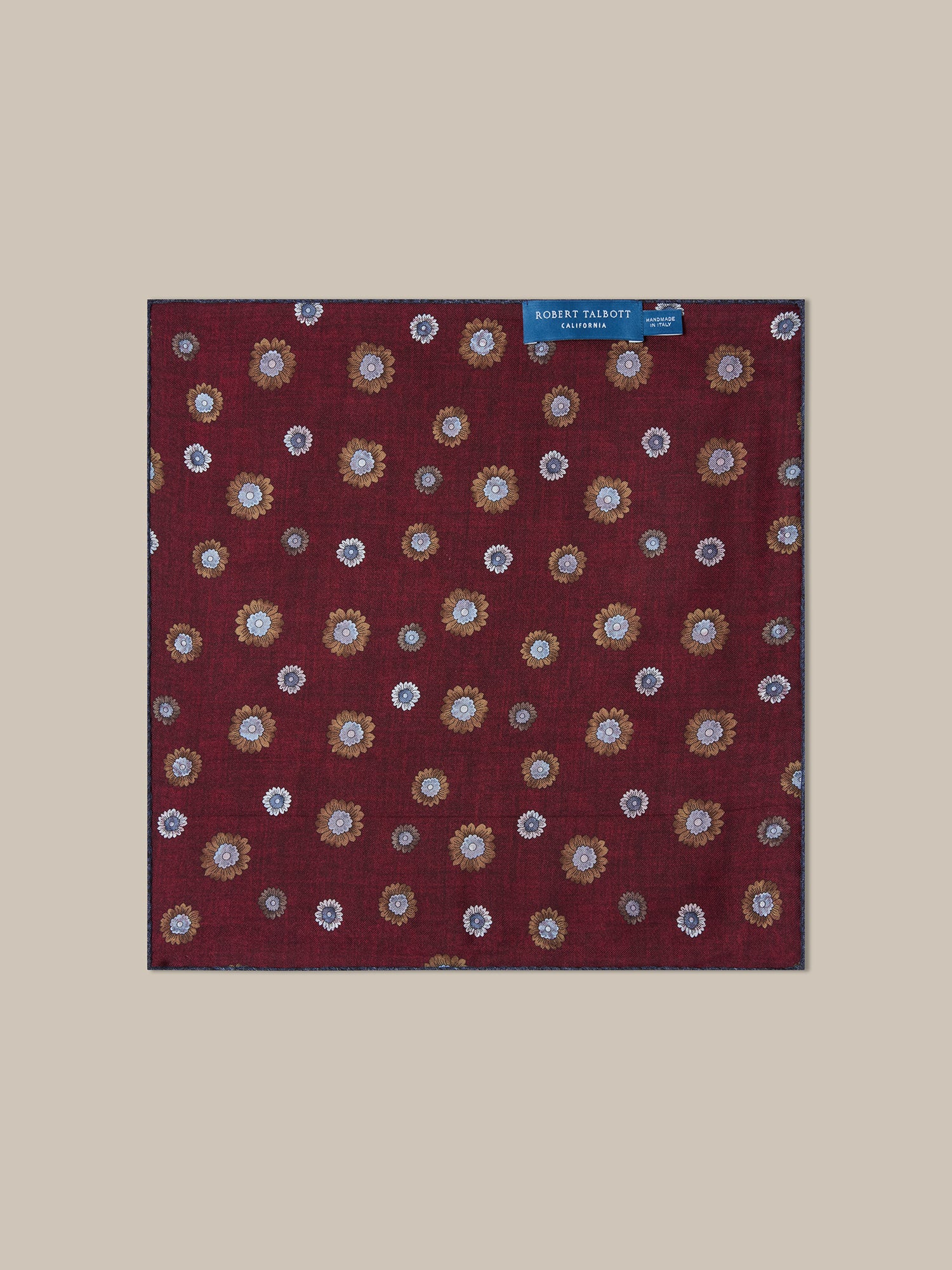Robert Talbott Collins Garden fazzoletto bordeaux seta