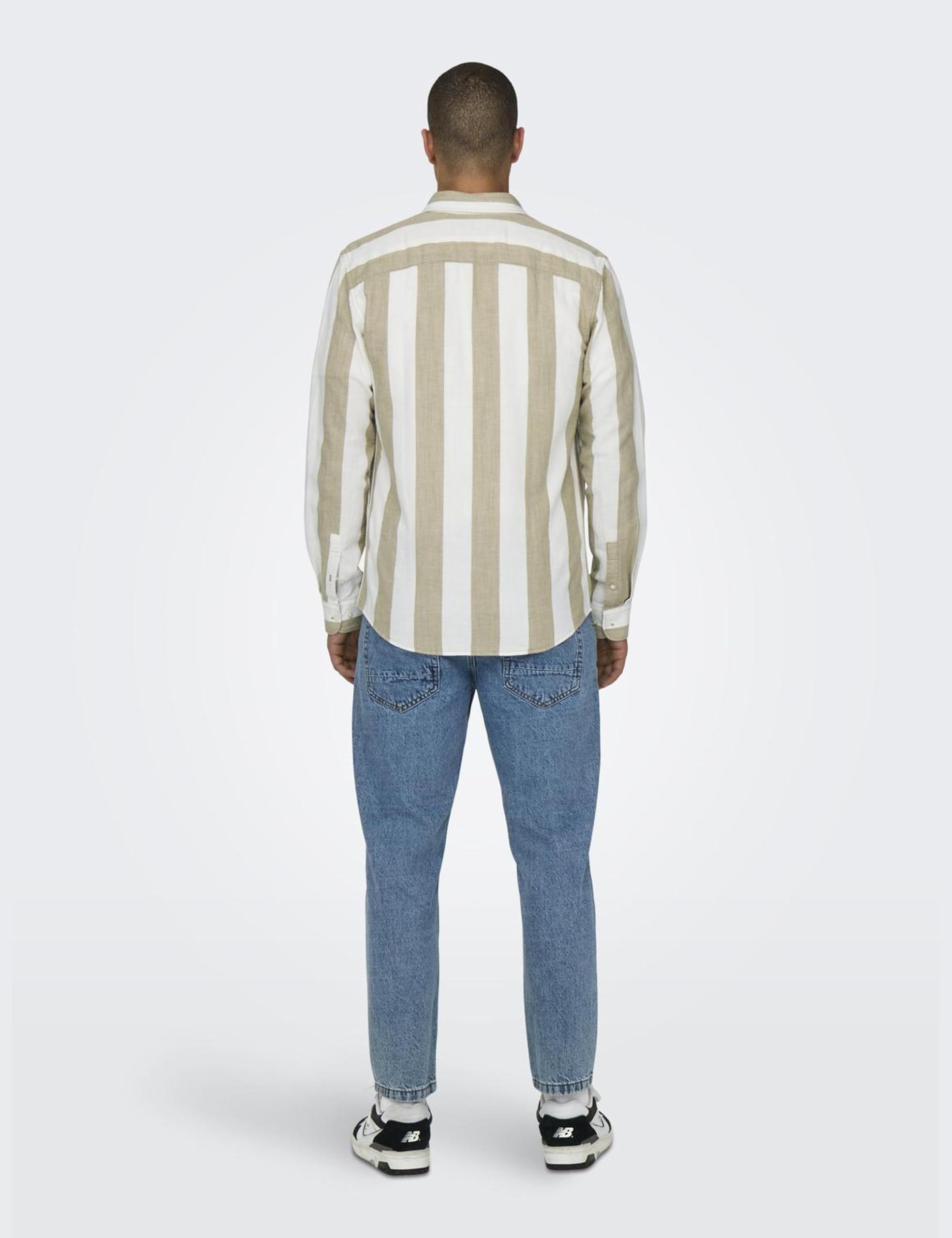 Only & Sons Onsarlo Slim Camicia Uomo S Cincillà Lino