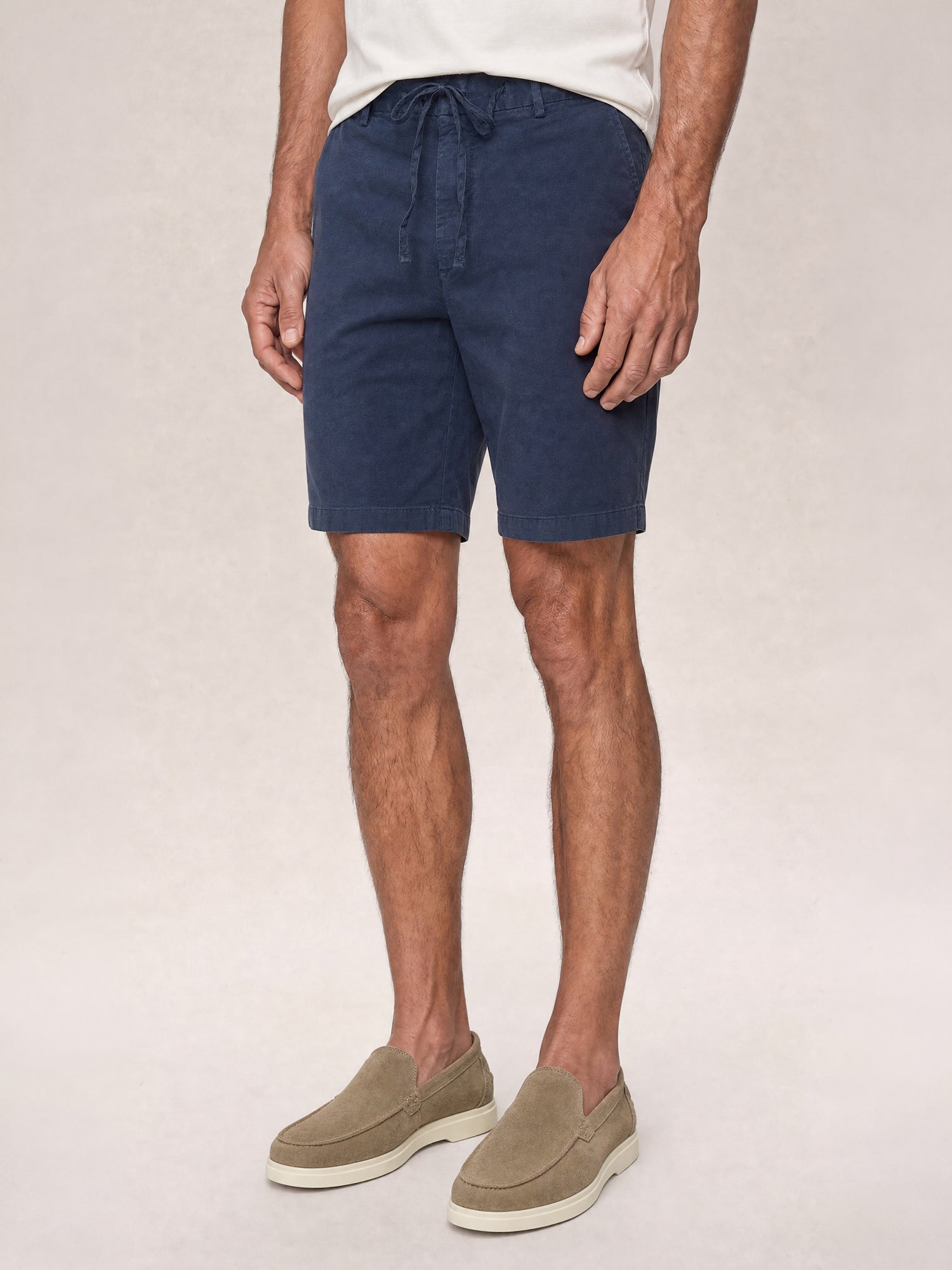 Robert Talbott Stewart Stretch Pantaloncini French Blue lino